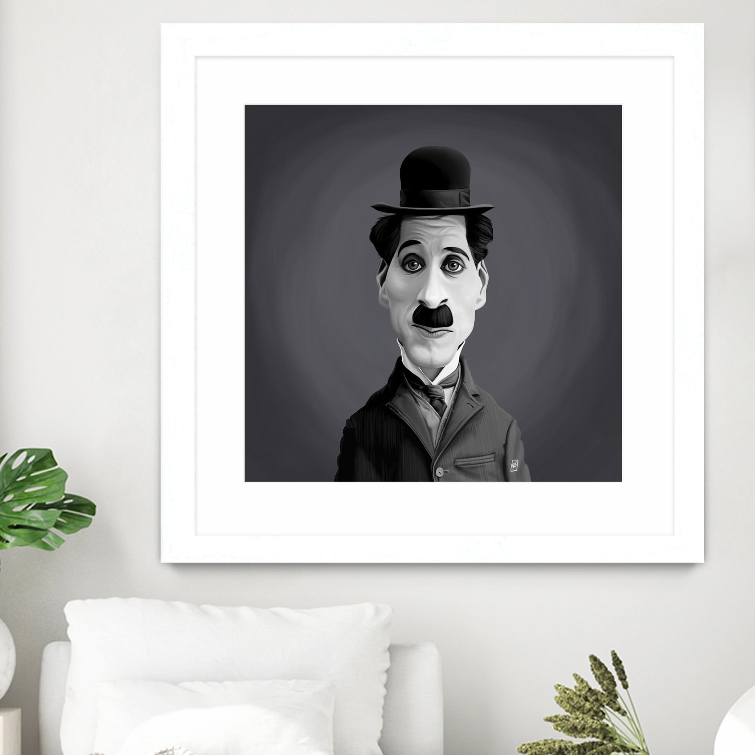 Charlie Chaplin by Rob Snow on GIANT ART - gray digital painting