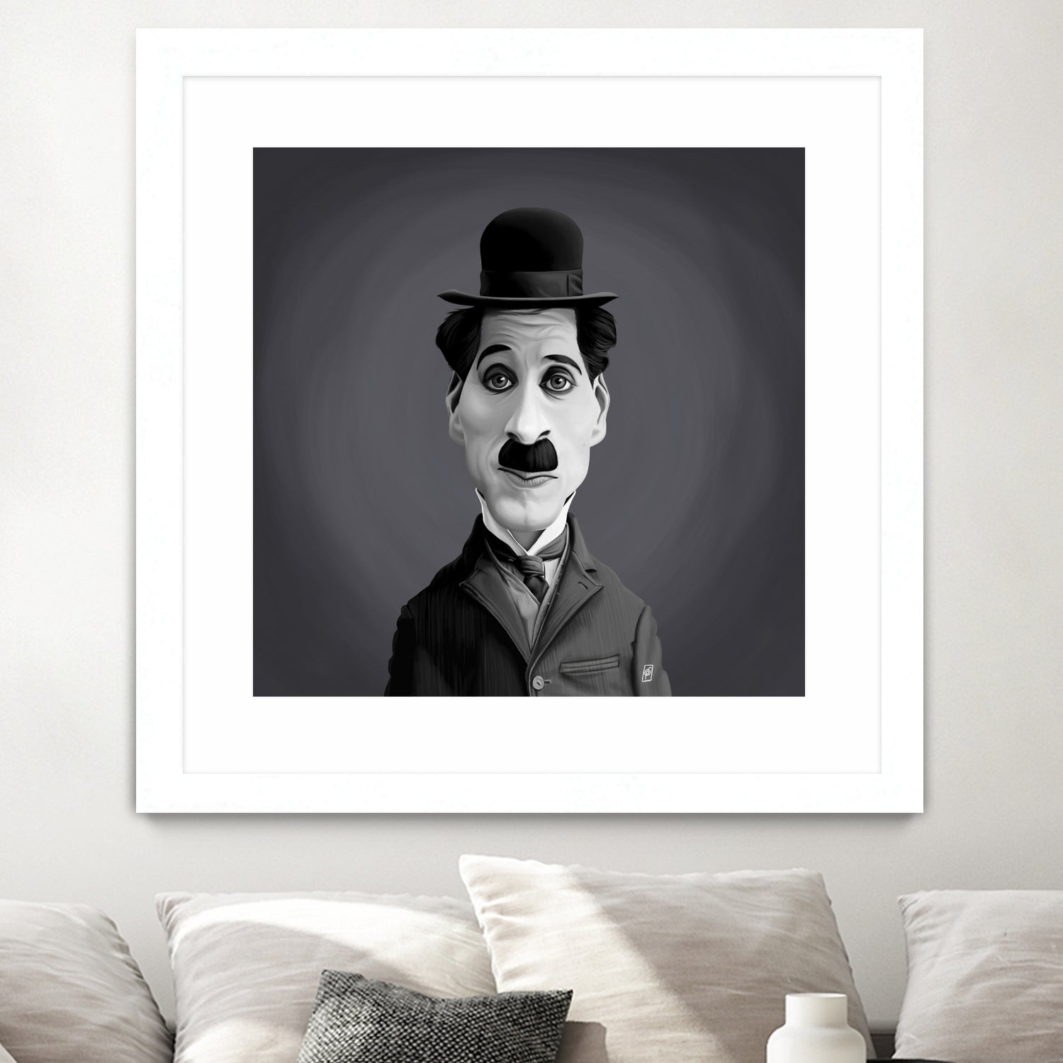 Charlie Chaplin by Rob Snow on GIANT ART - gray digital painting