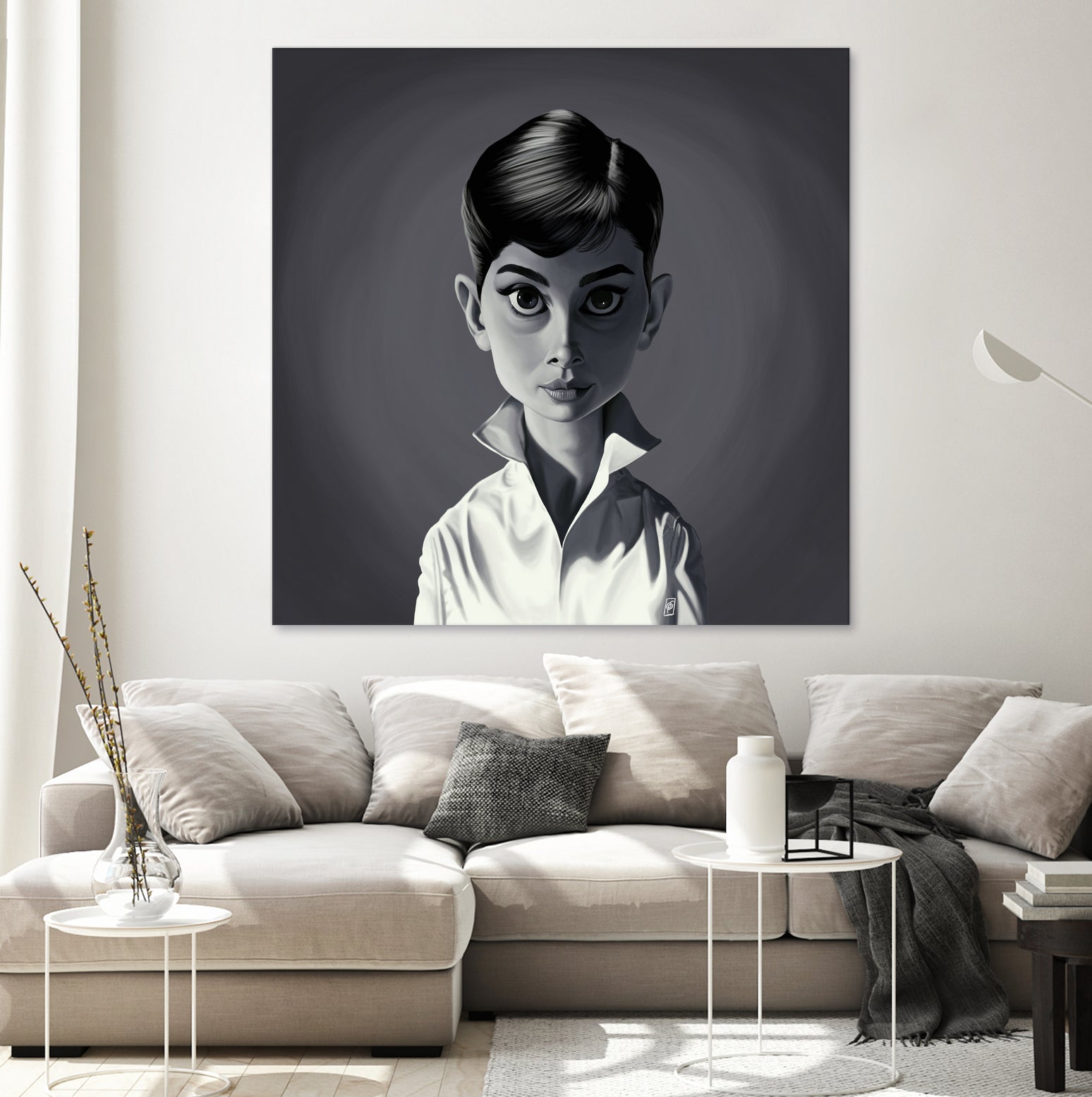 Audrey Hepburn by Rob Snow on GIANT ART - gray digital painting