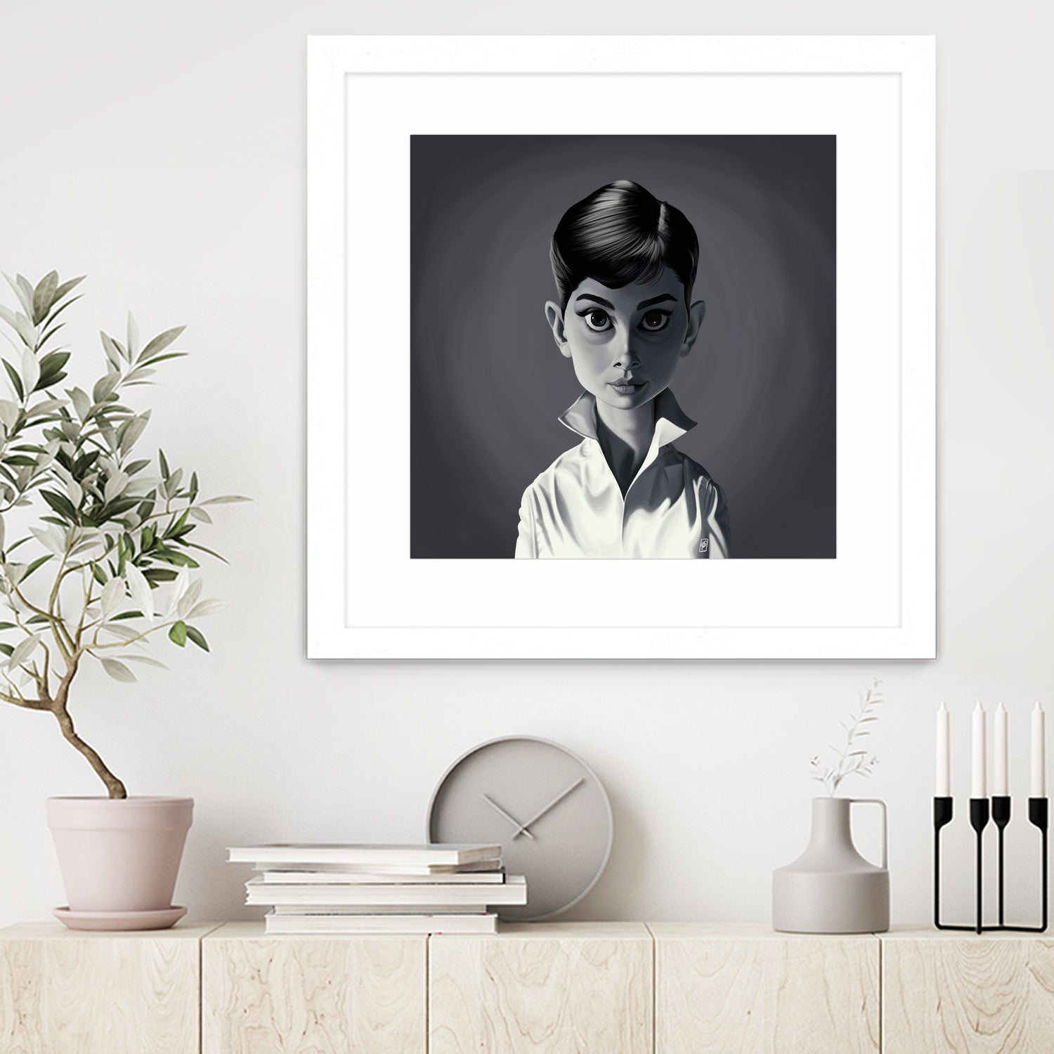 Audrey Hepburn by Rob Snow on GIANT ART - gray digital painting