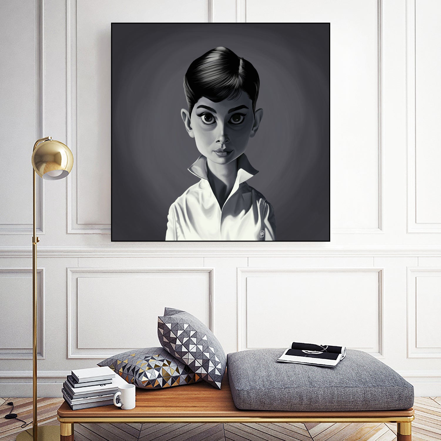 Audrey Hepburn by Rob Snow on GIANT ART - gray digital painting