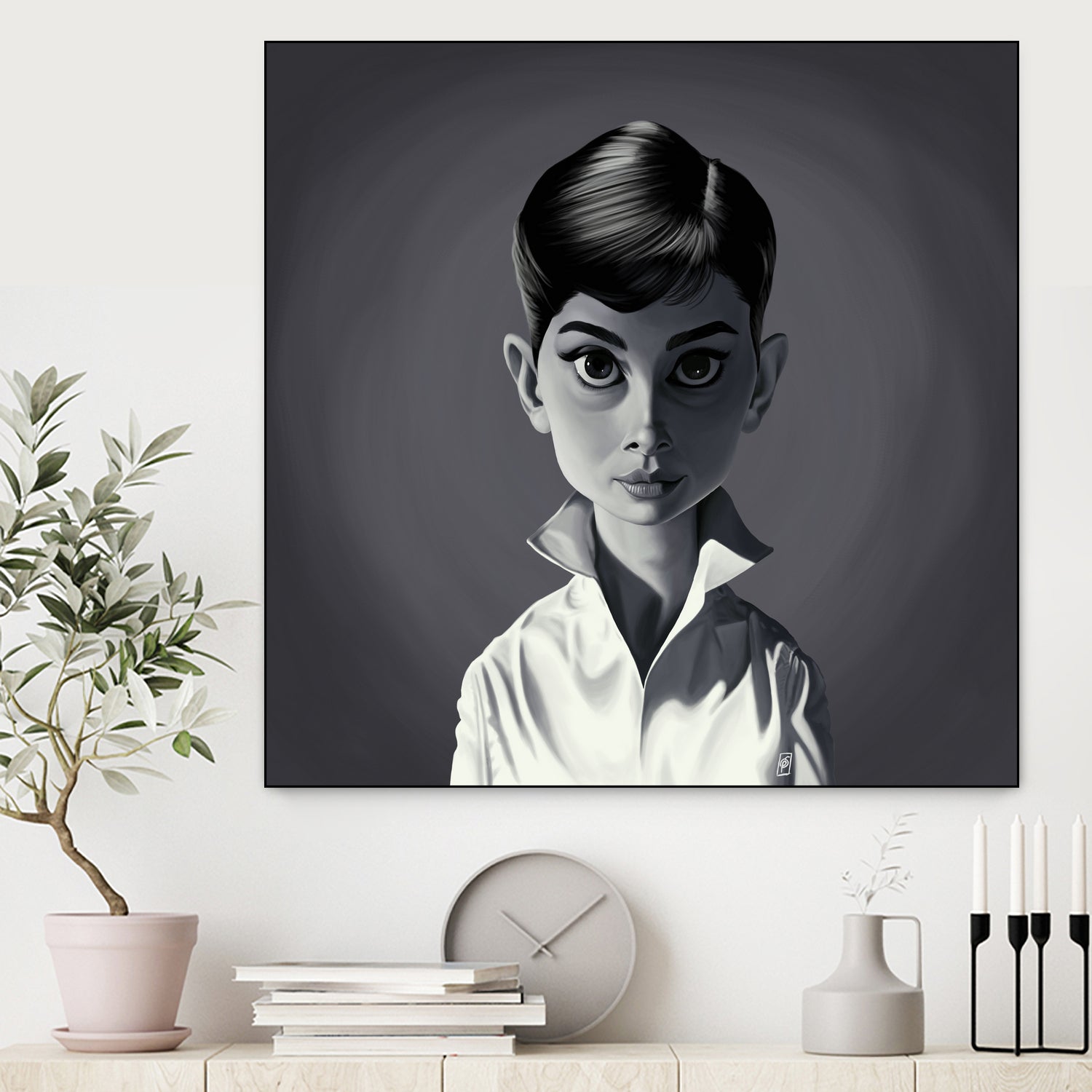 Audrey Hepburn by Rob Snow on GIANT ART - gray digital painting