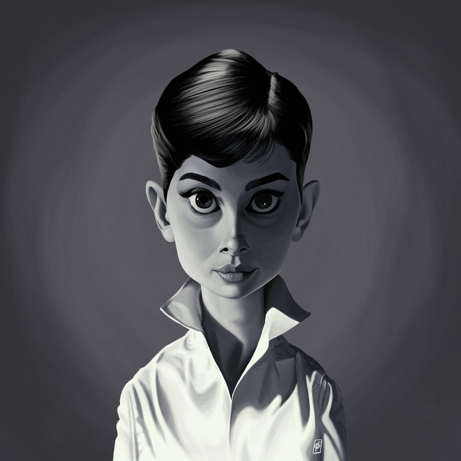 Audrey Hepburn by Rob Snow on GIANT ART - gray digital painting