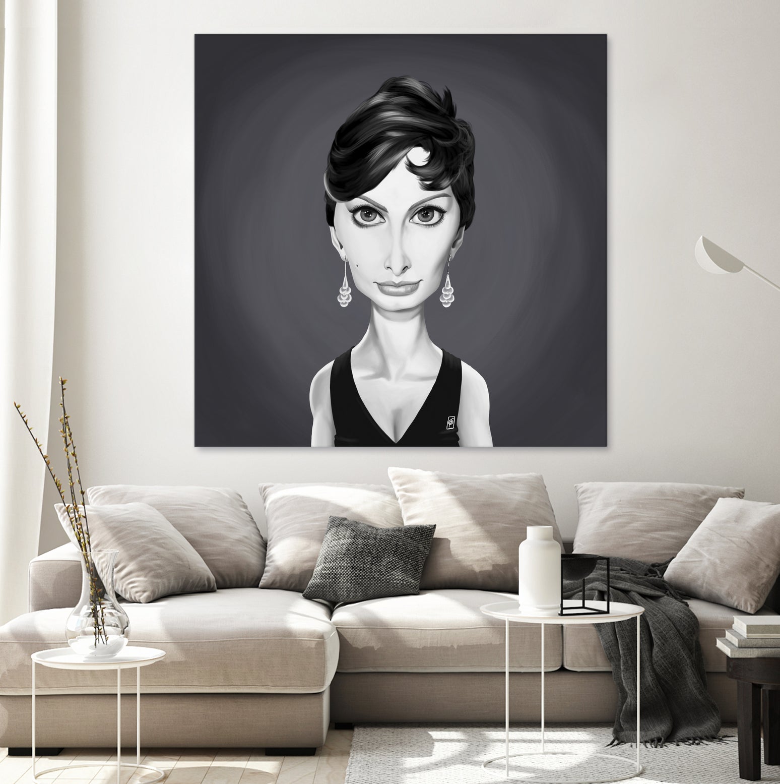 Sophia Loren by Rob Snow on GIANT ART - gray digital painting