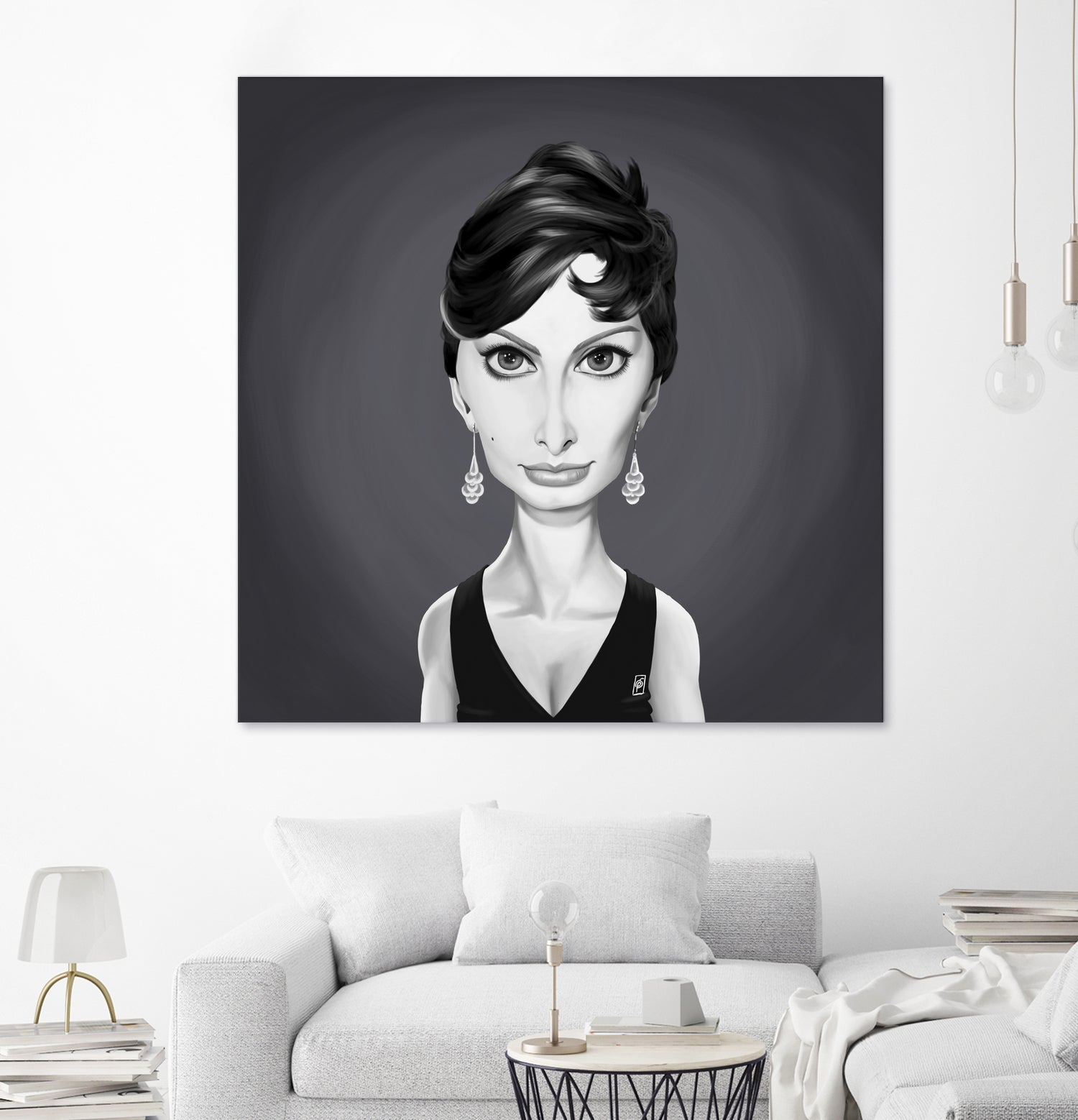 Sophia Loren by Rob Snow on GIANT ART - gray digital painting