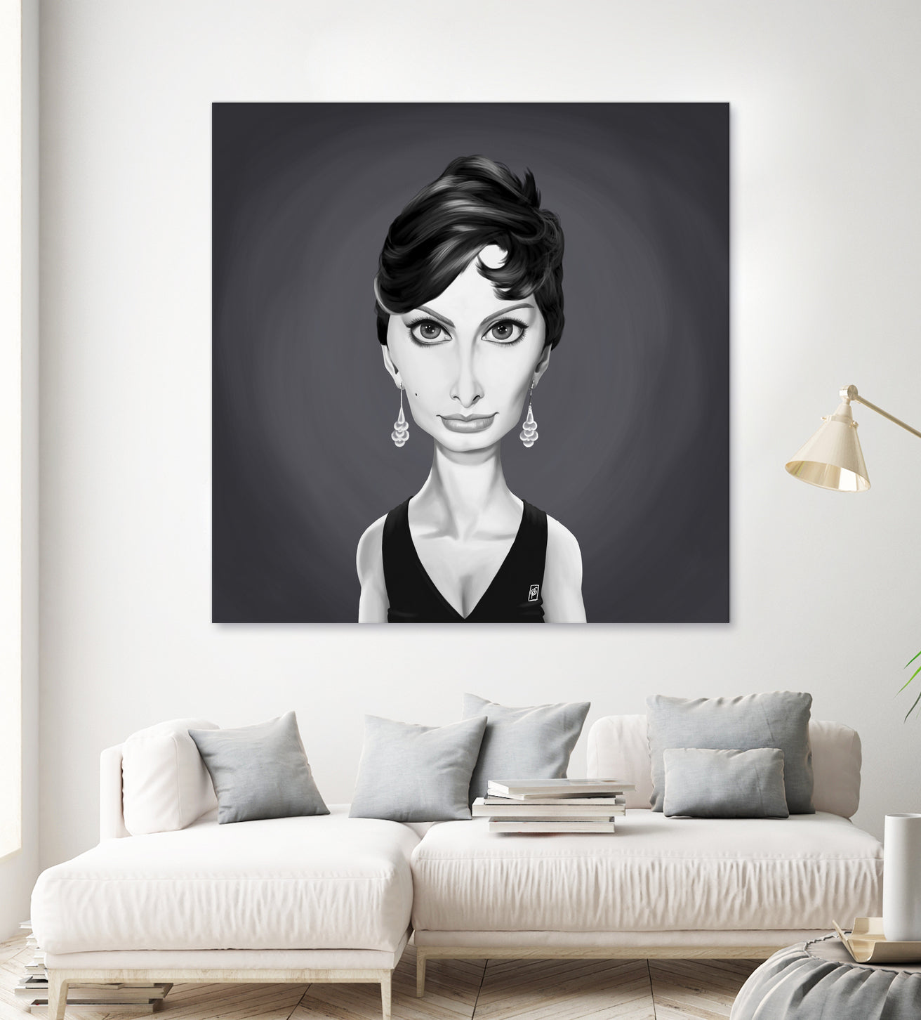 Sophia Loren by Rob Snow on GIANT ART - gray digital painting