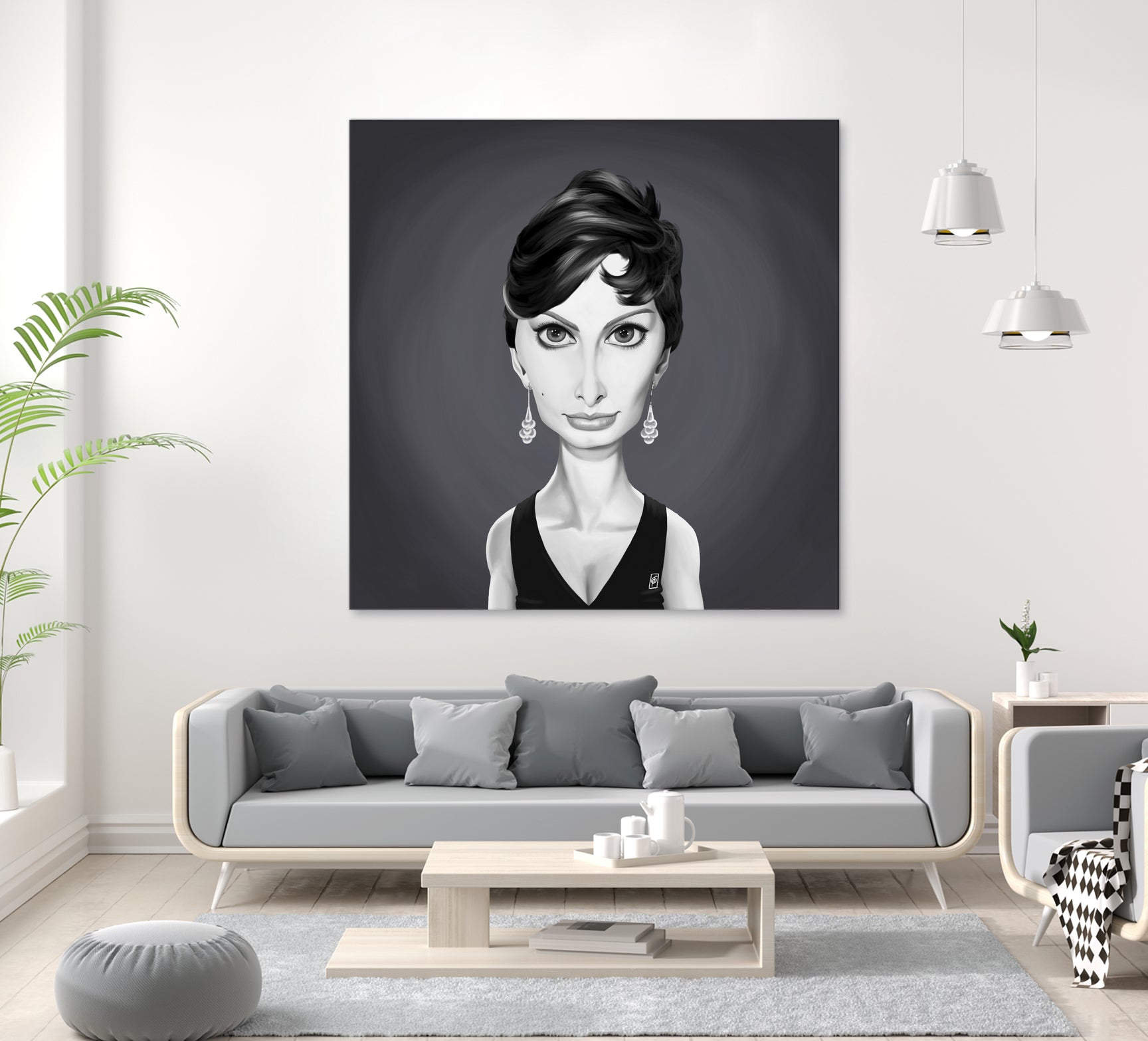 Sophia Loren by Rob Snow on GIANT ART - gray digital painting