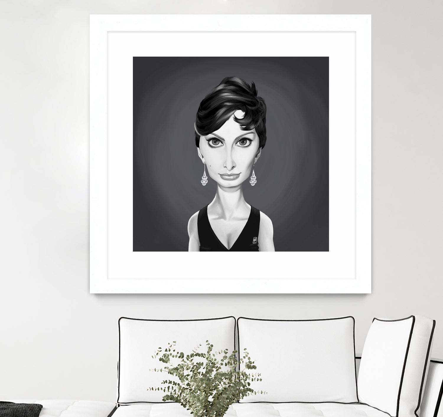 Sophia Loren by Rob Snow on GIANT ART - gray digital painting