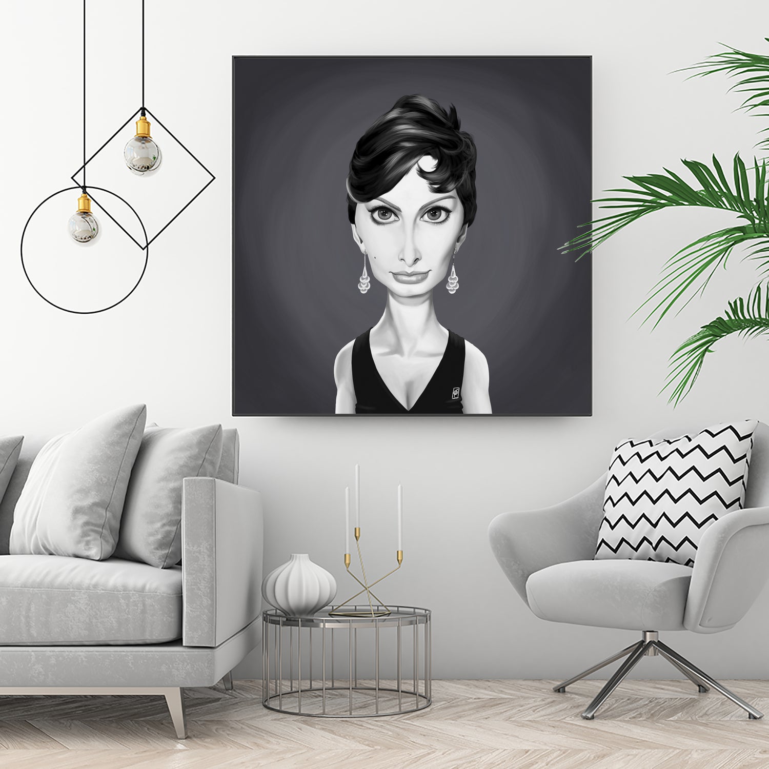 Sophia Loren by Rob Snow on GIANT ART - gray digital painting