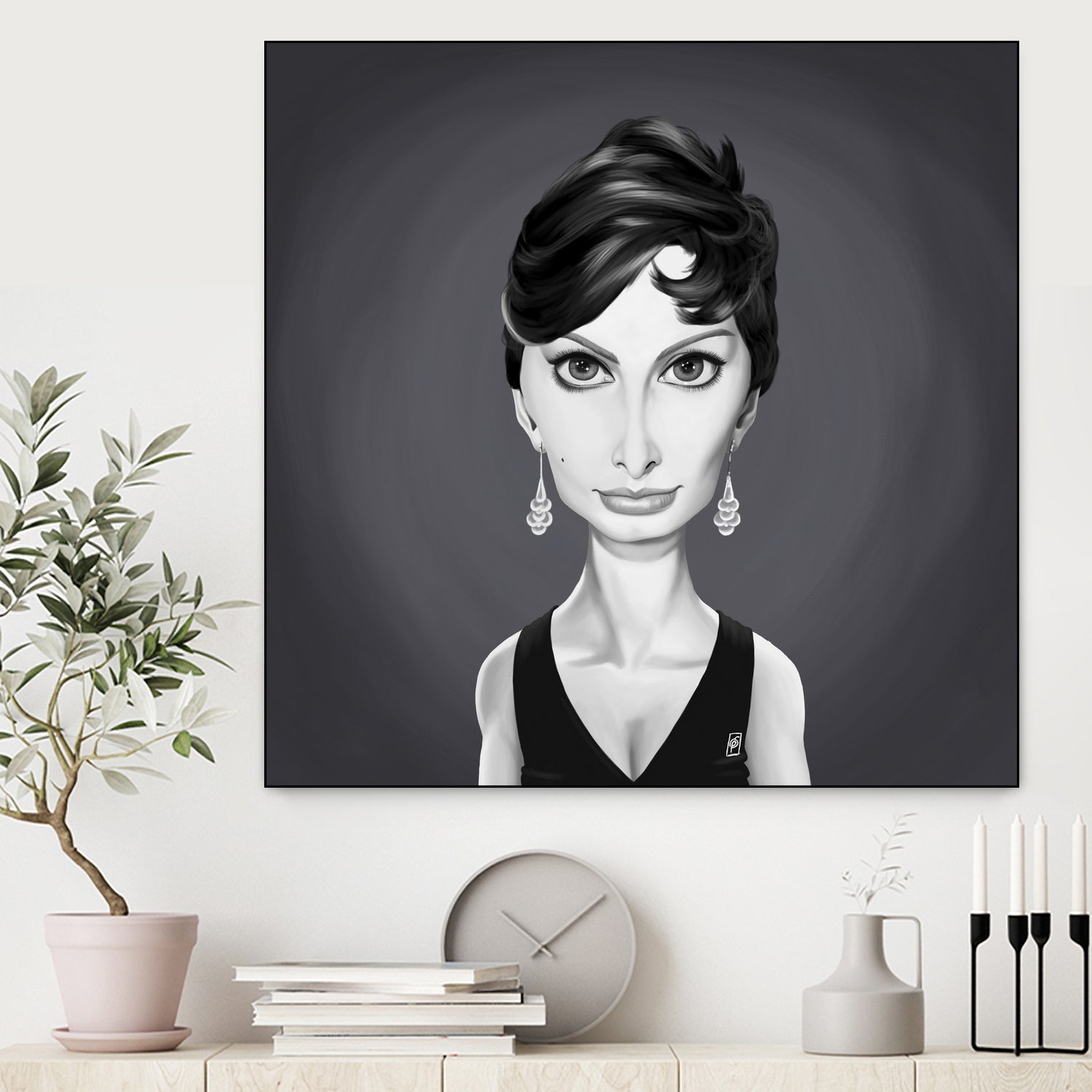 Sophia Loren by Rob Snow on GIANT ART - gray digital painting