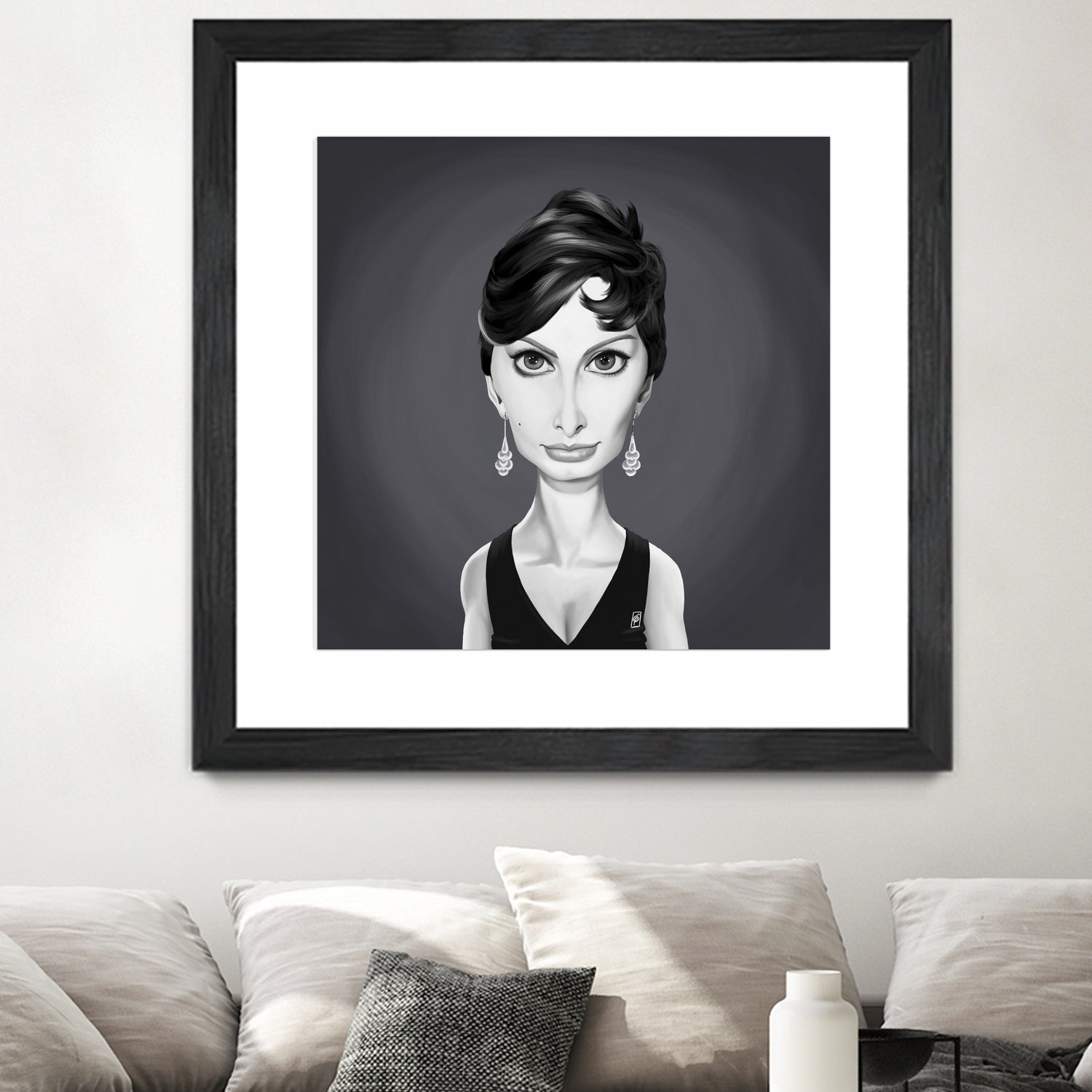 Sophia Loren by Rob Snow on GIANT ART - gray digital painting