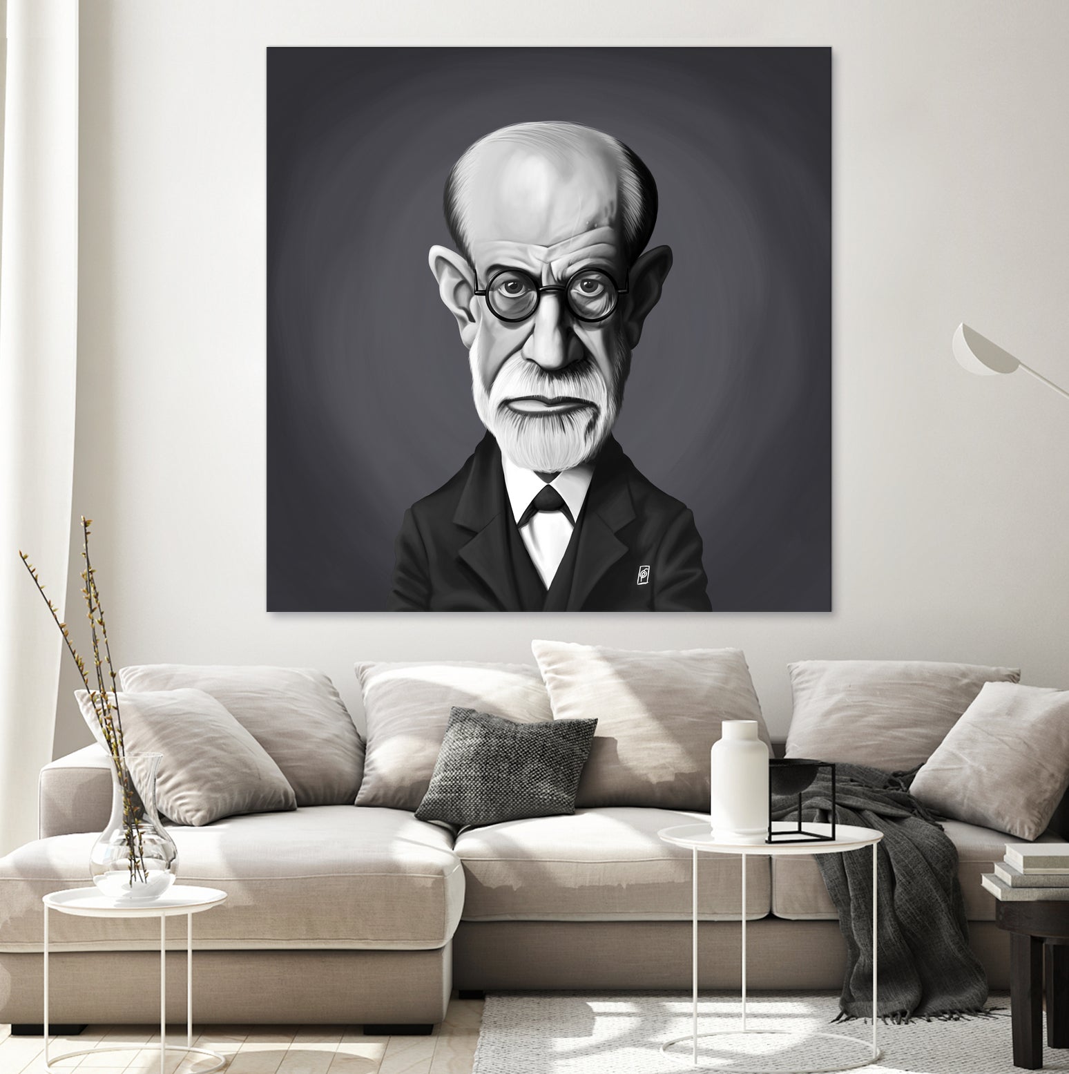 Sigmund Freud by Rob Snow on GIANT ART - gray digital painting