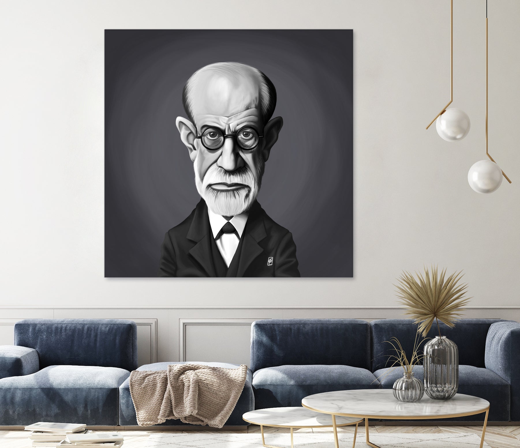 Sigmund Freud by Rob Snow on GIANT ART - gray digital painting