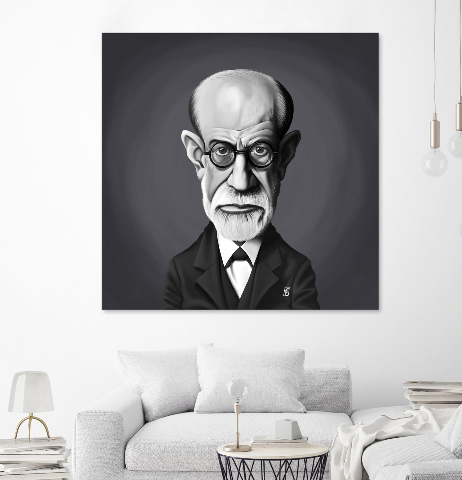 Sigmund Freud by Rob Snow on GIANT ART - gray digital painting