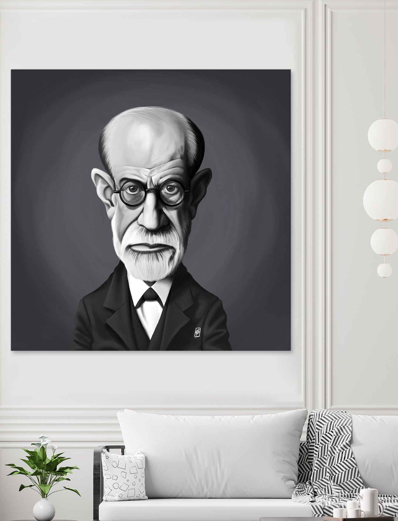 Sigmund Freud by Rob Snow on GIANT ART - gray digital painting