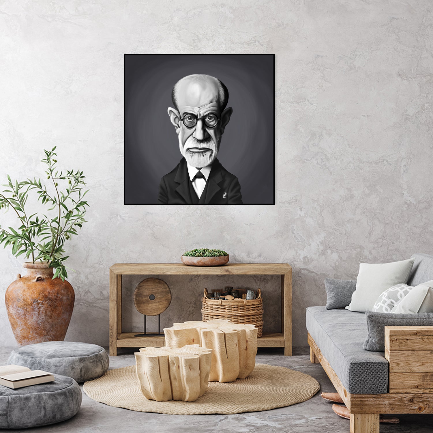 Sigmund Freud by Rob Snow on GIANT ART - gray digital painting