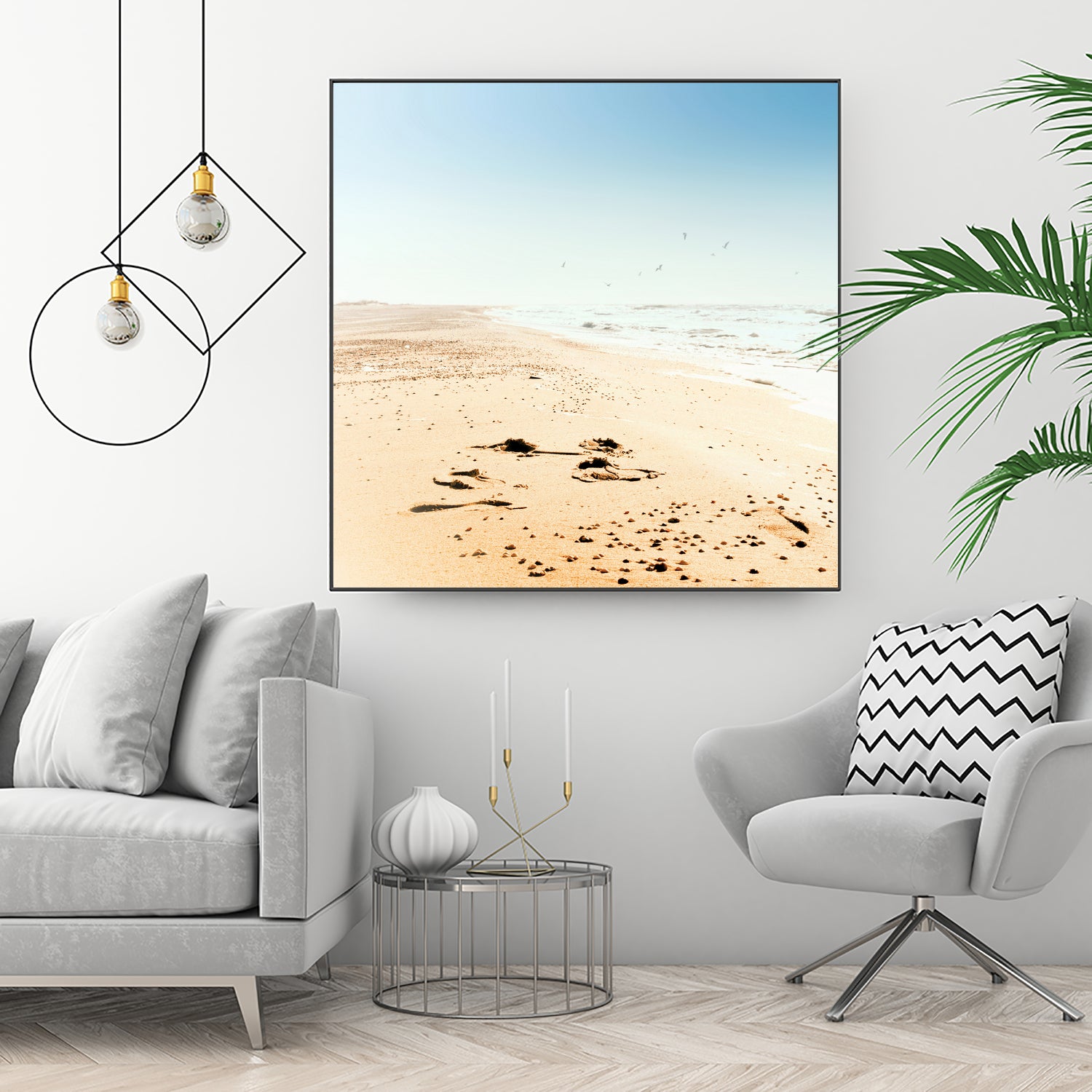 Empty Beach by Dmitry Belousov on GIANT ART - yellow photo illustration