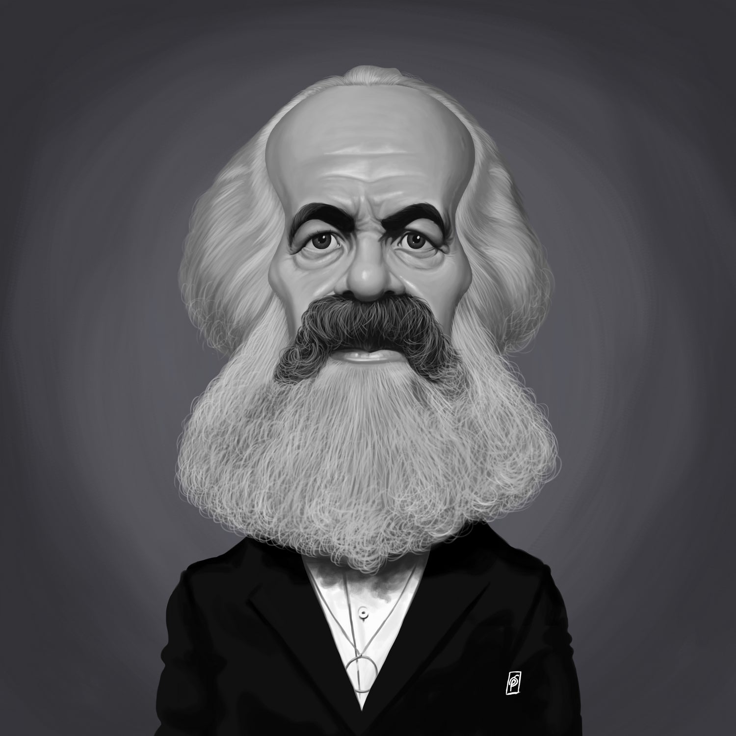 Karl Marx by Rob Snow on GIANT ART - gray digital painting