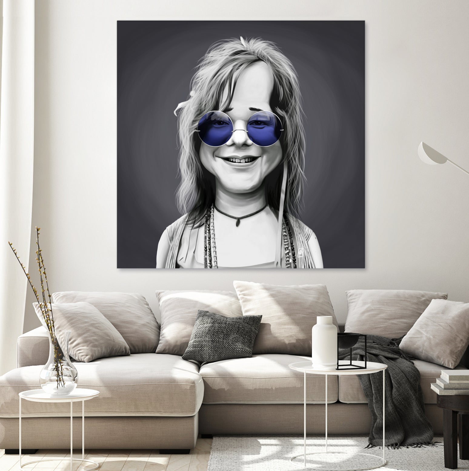 Janis Joplin by Rob Snow on GIANT ART - gray digital painting