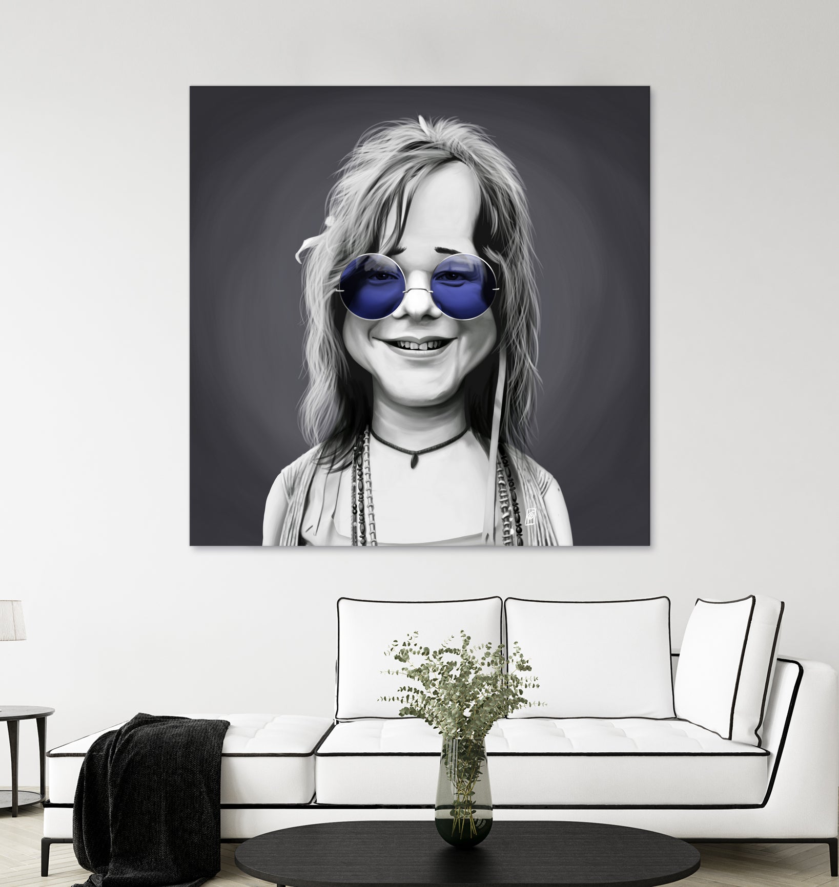 Janis Joplin by Rob Snow on GIANT ART - gray digital painting