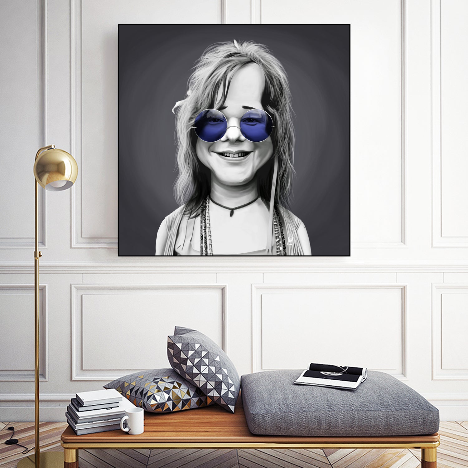 Janis Joplin by Rob Snow on GIANT ART - gray digital painting