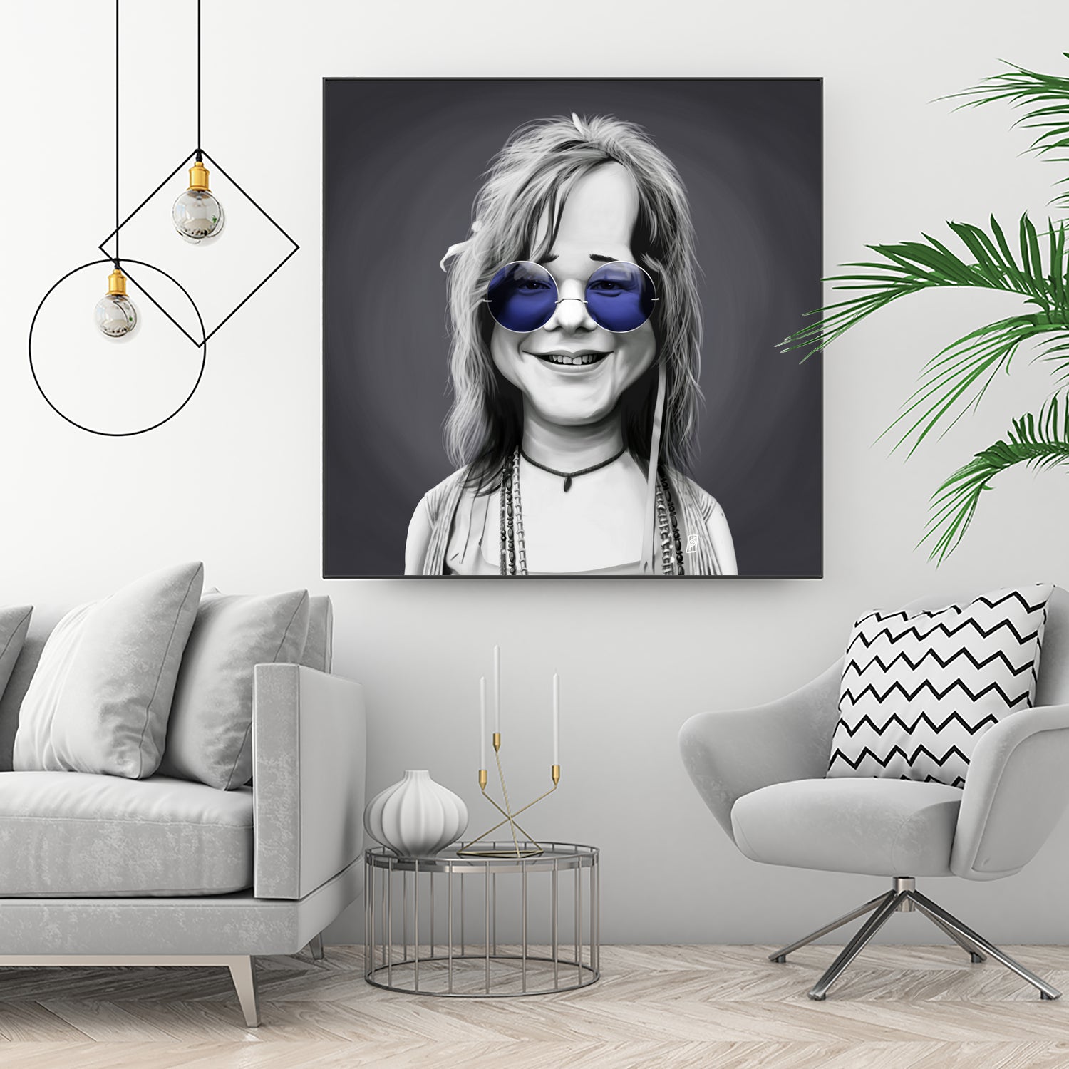 Janis Joplin by Rob Snow on GIANT ART - gray digital painting