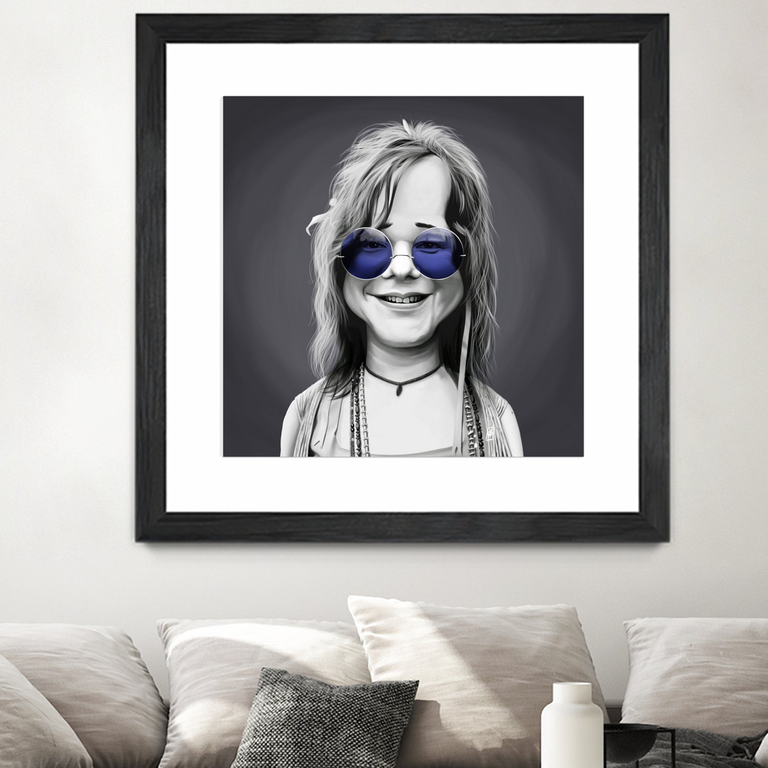 Janis Joplin by Rob Snow on GIANT ART - gray digital painting