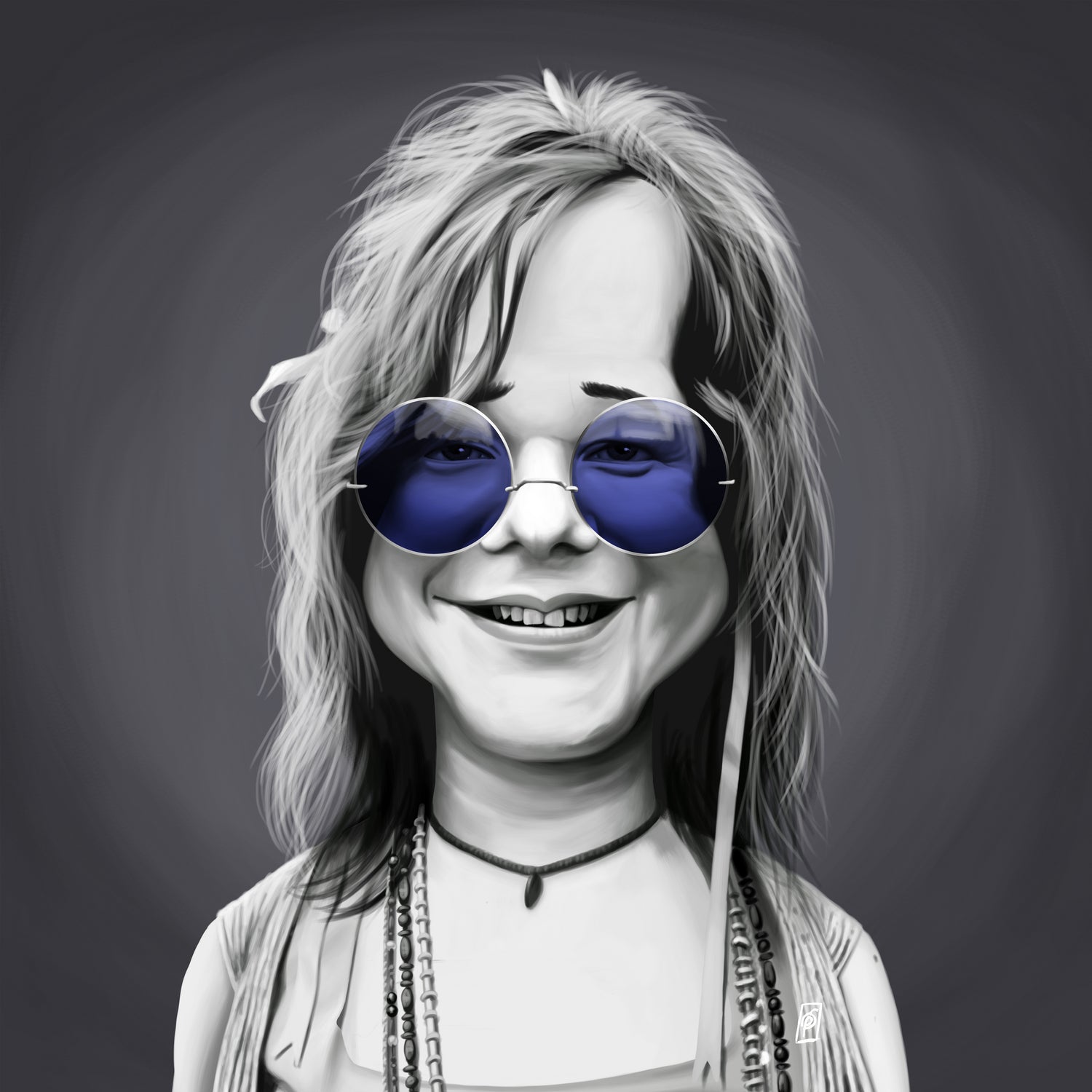 Janis Joplin by Rob Snow on GIANT ART - gray digital painting