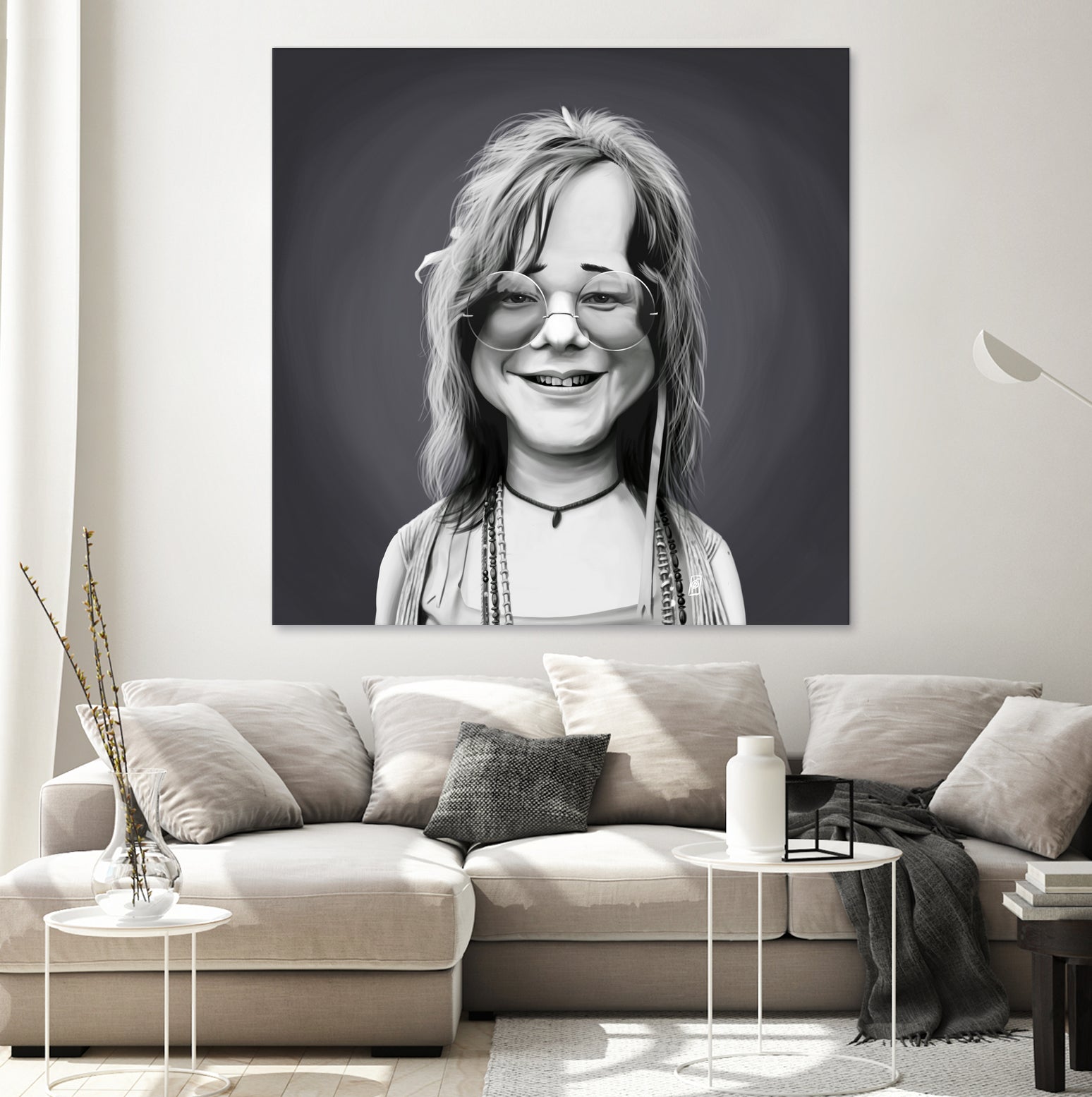 Janis Joplin by Rob Snow on GIANT ART - gray digital painting