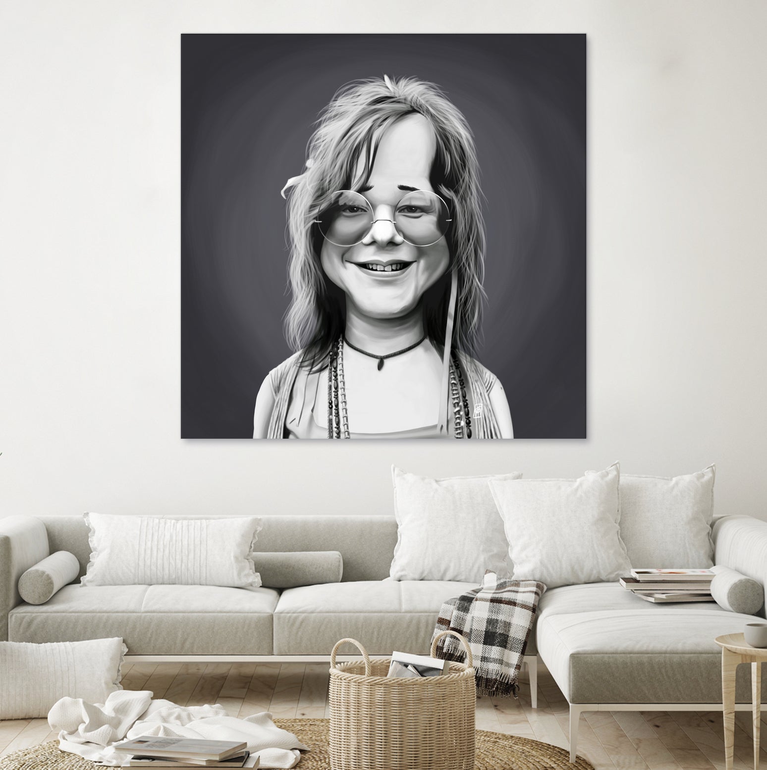 Janis Joplin by Rob Snow on GIANT ART - gray digital painting