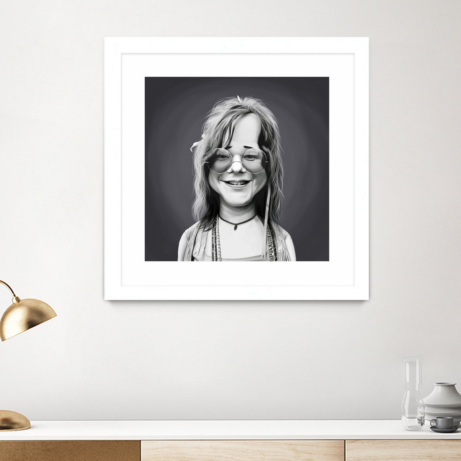 Janis Joplin by Rob Snow on GIANT ART - gray digital painting