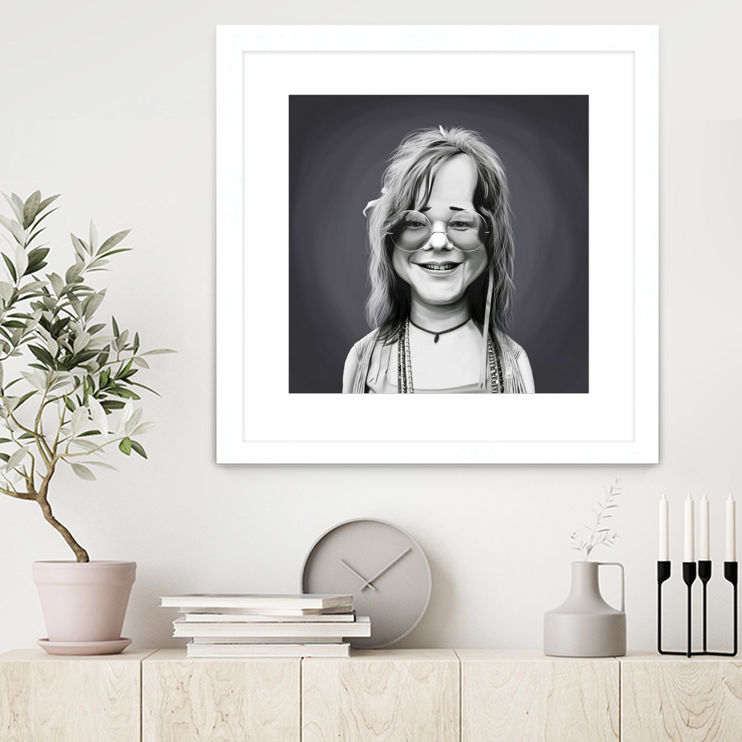 Janis Joplin by Rob Snow on GIANT ART - gray digital painting