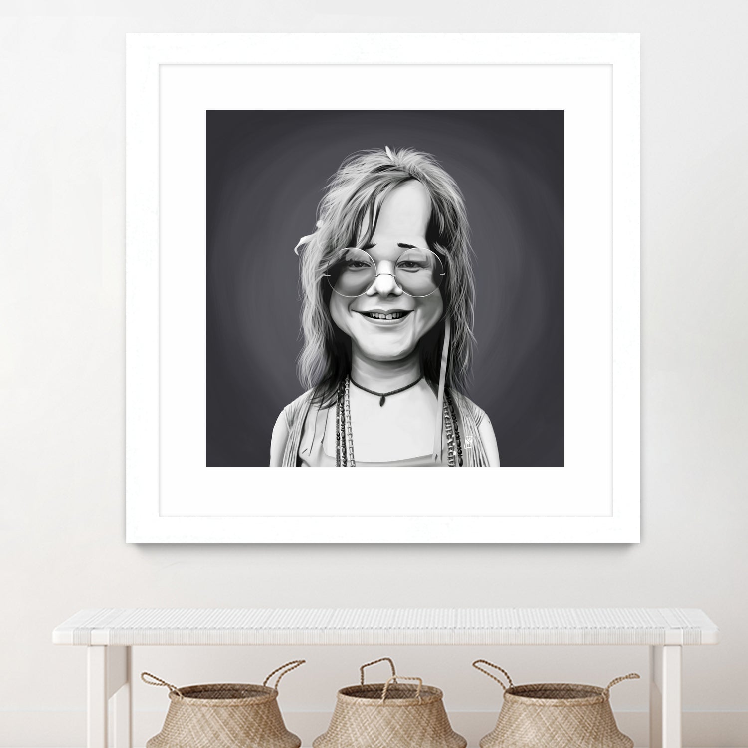 Janis Joplin by Rob Snow on GIANT ART - gray digital painting