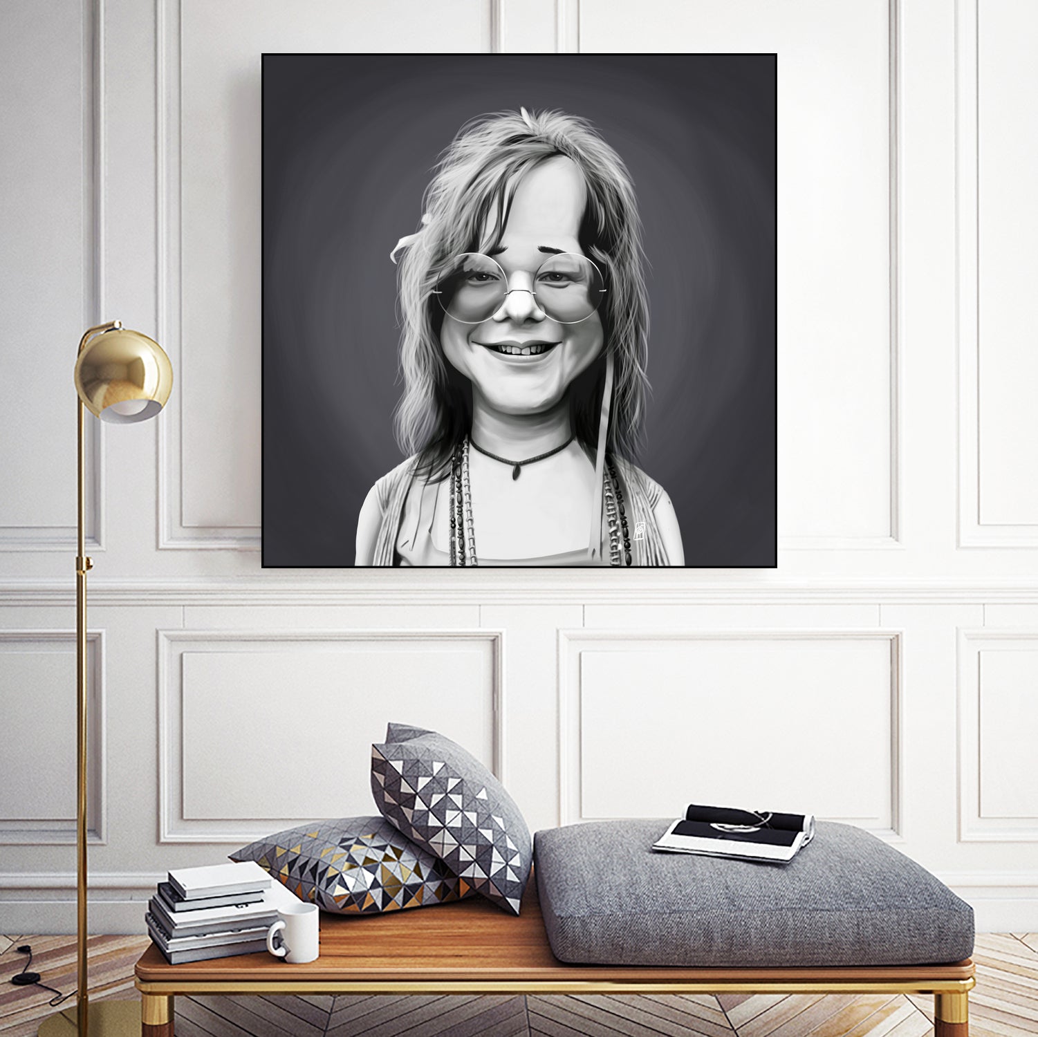 Janis Joplin by Rob Snow on GIANT ART - gray digital painting