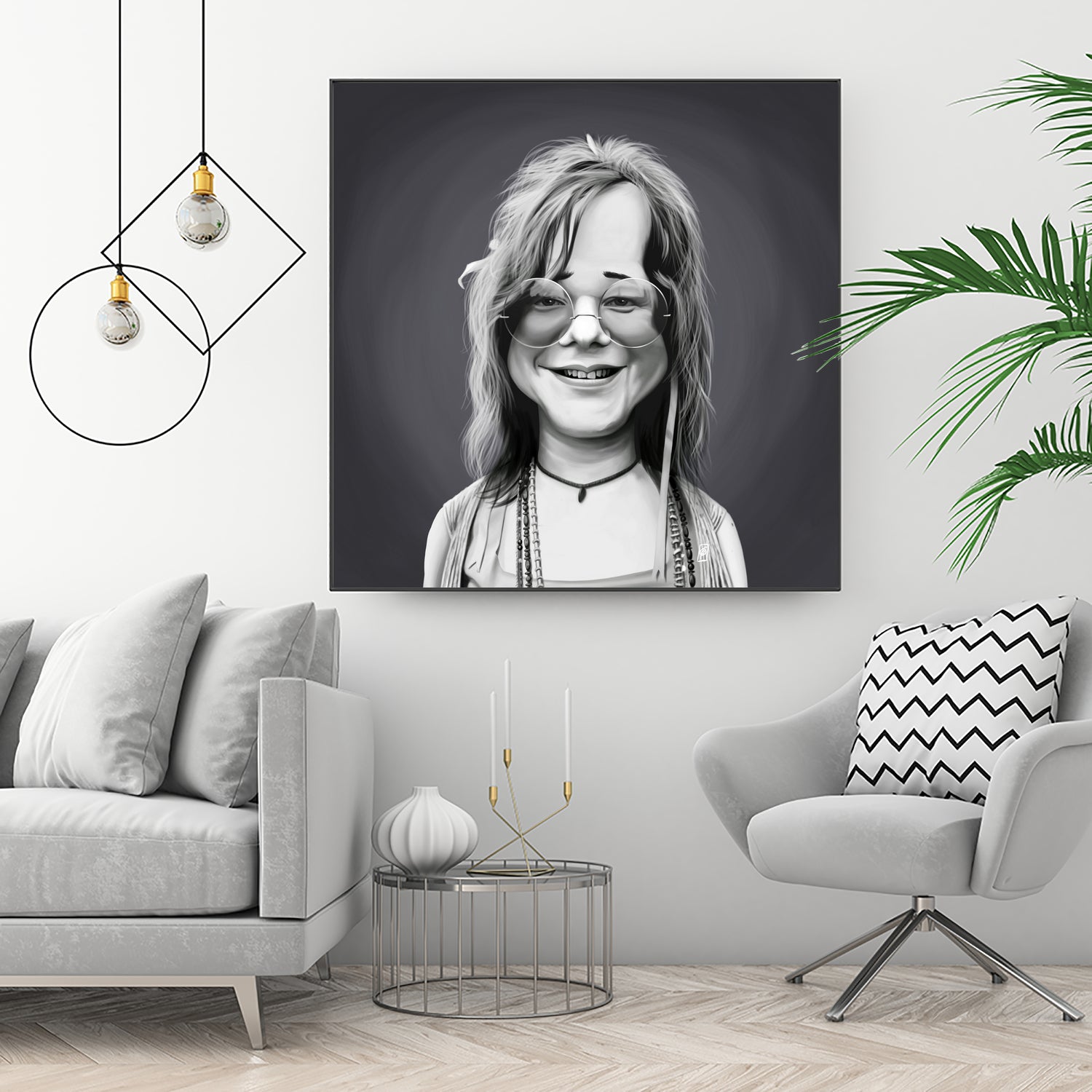 Janis Joplin by Rob Snow on GIANT ART - gray digital painting