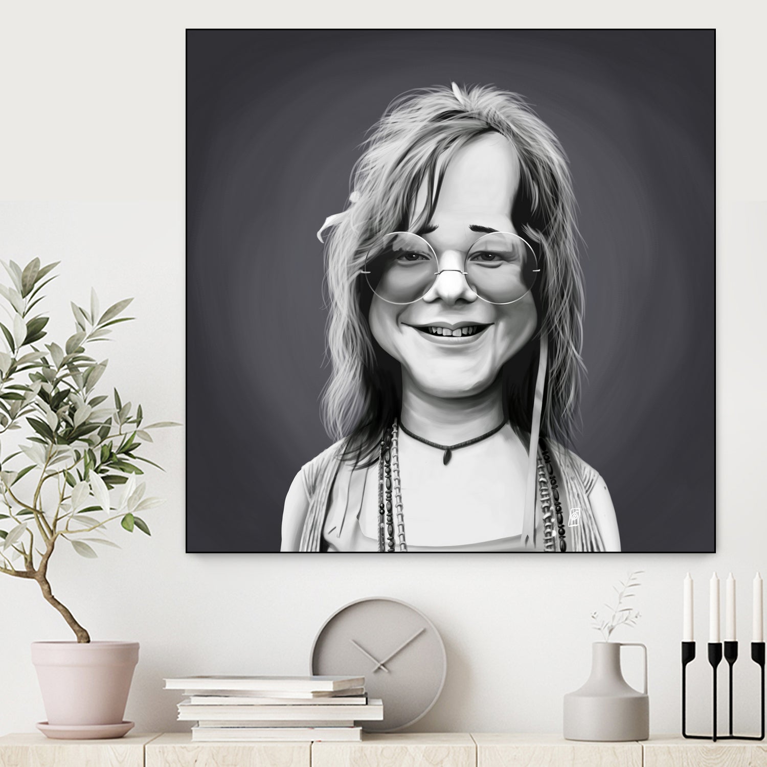 Janis Joplin by Rob Snow on GIANT ART - gray digital painting