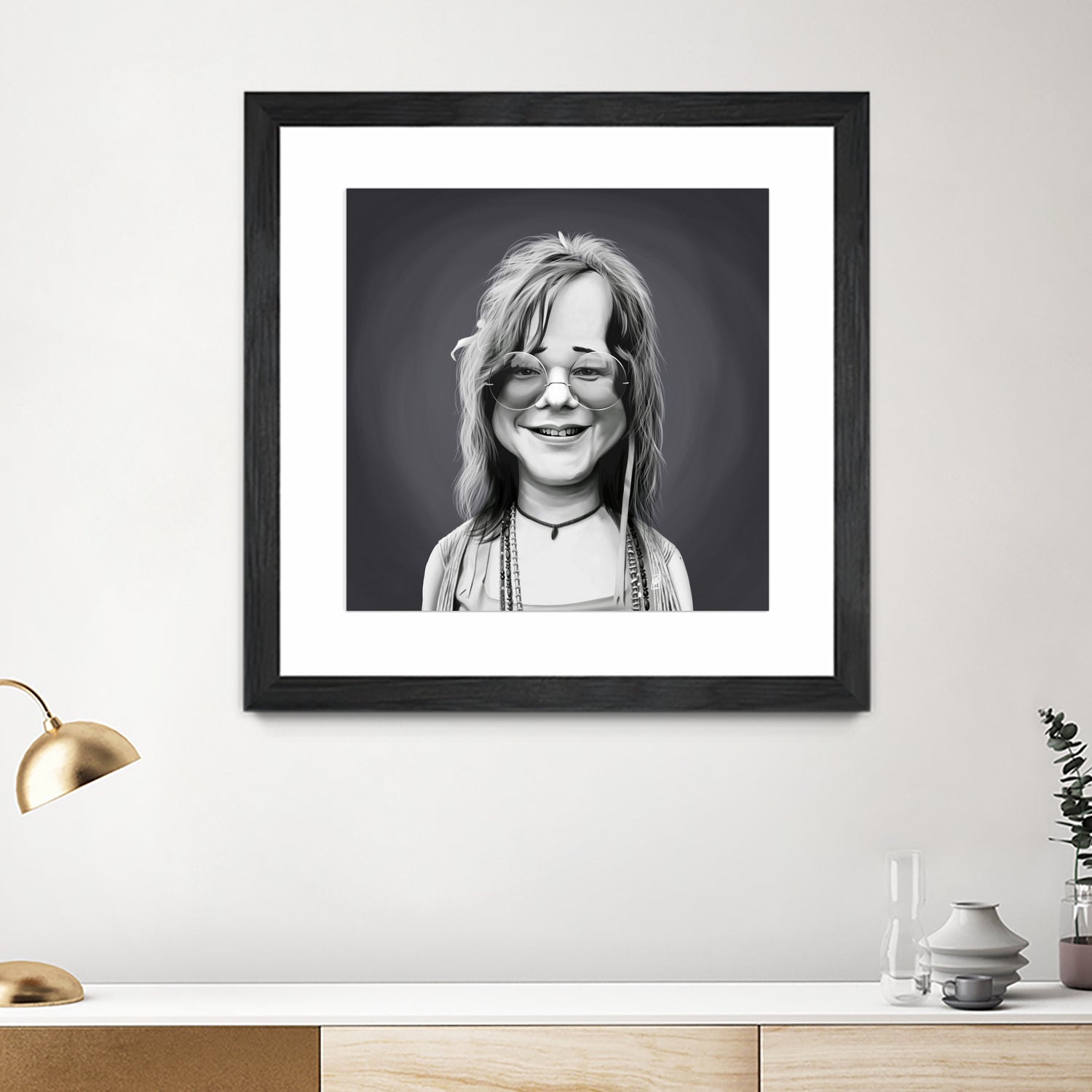 Janis Joplin by Rob Snow on GIANT ART - gray digital painting