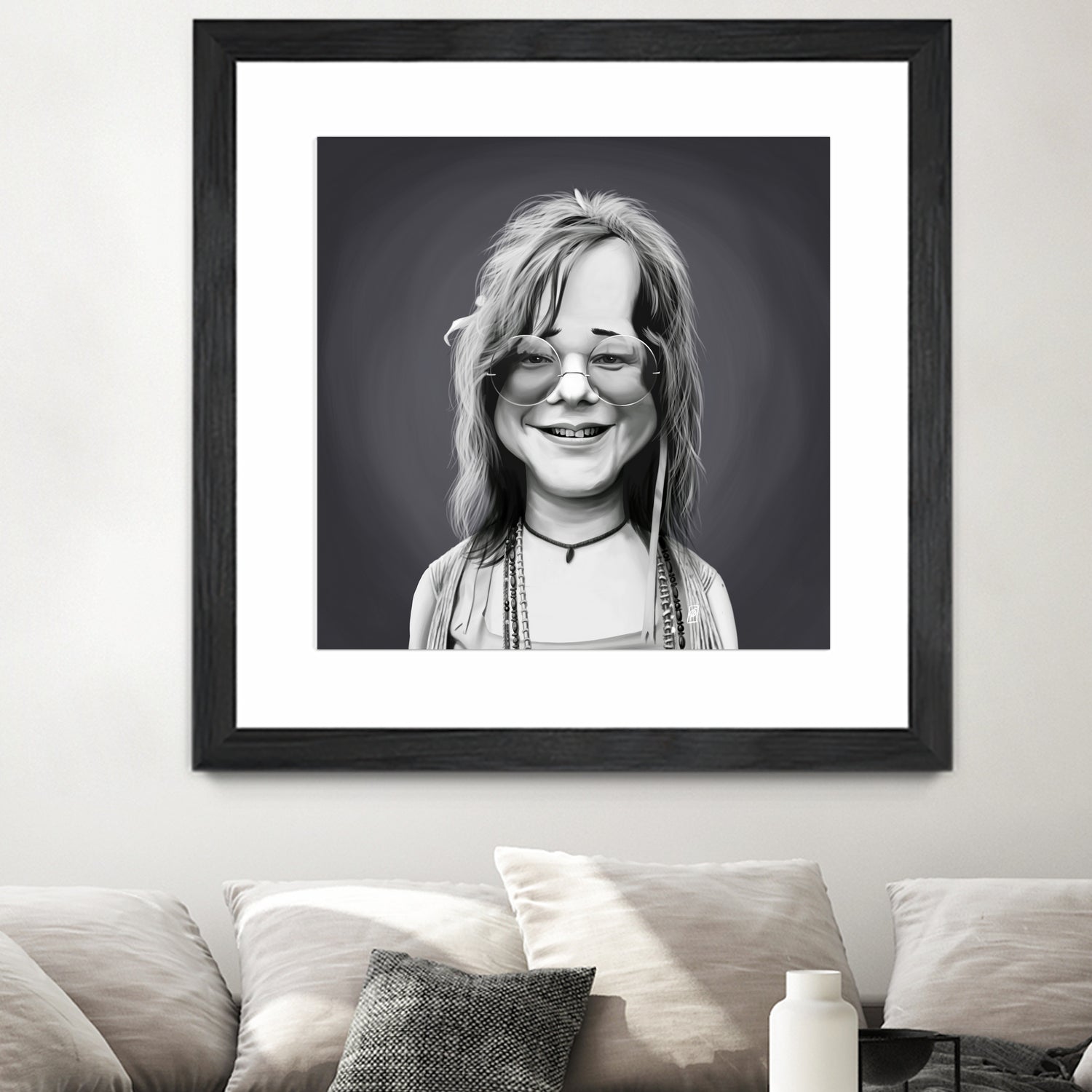 Janis Joplin by Rob Snow on GIANT ART - gray digital painting