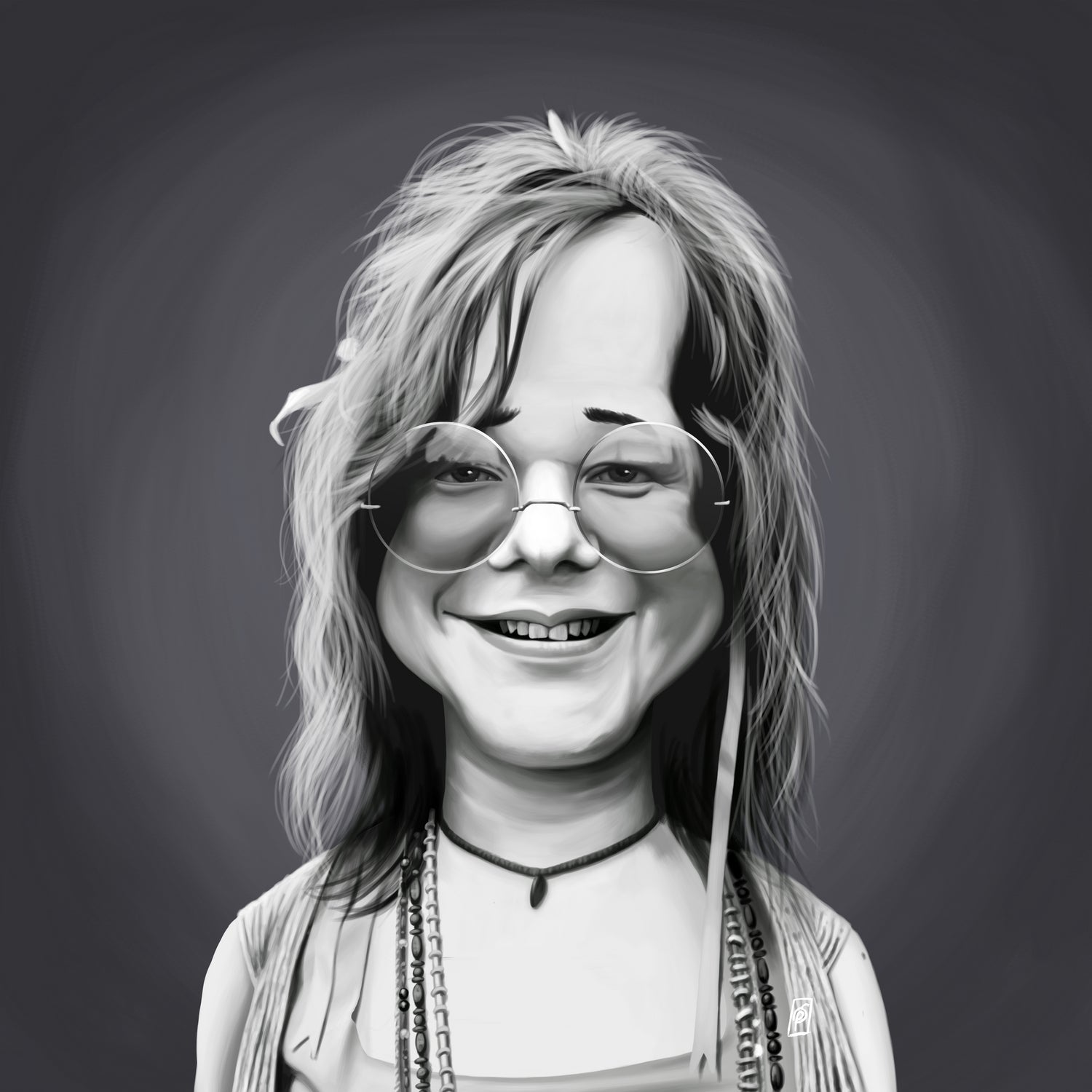 Janis Joplin by Rob Snow on GIANT ART - gray digital painting