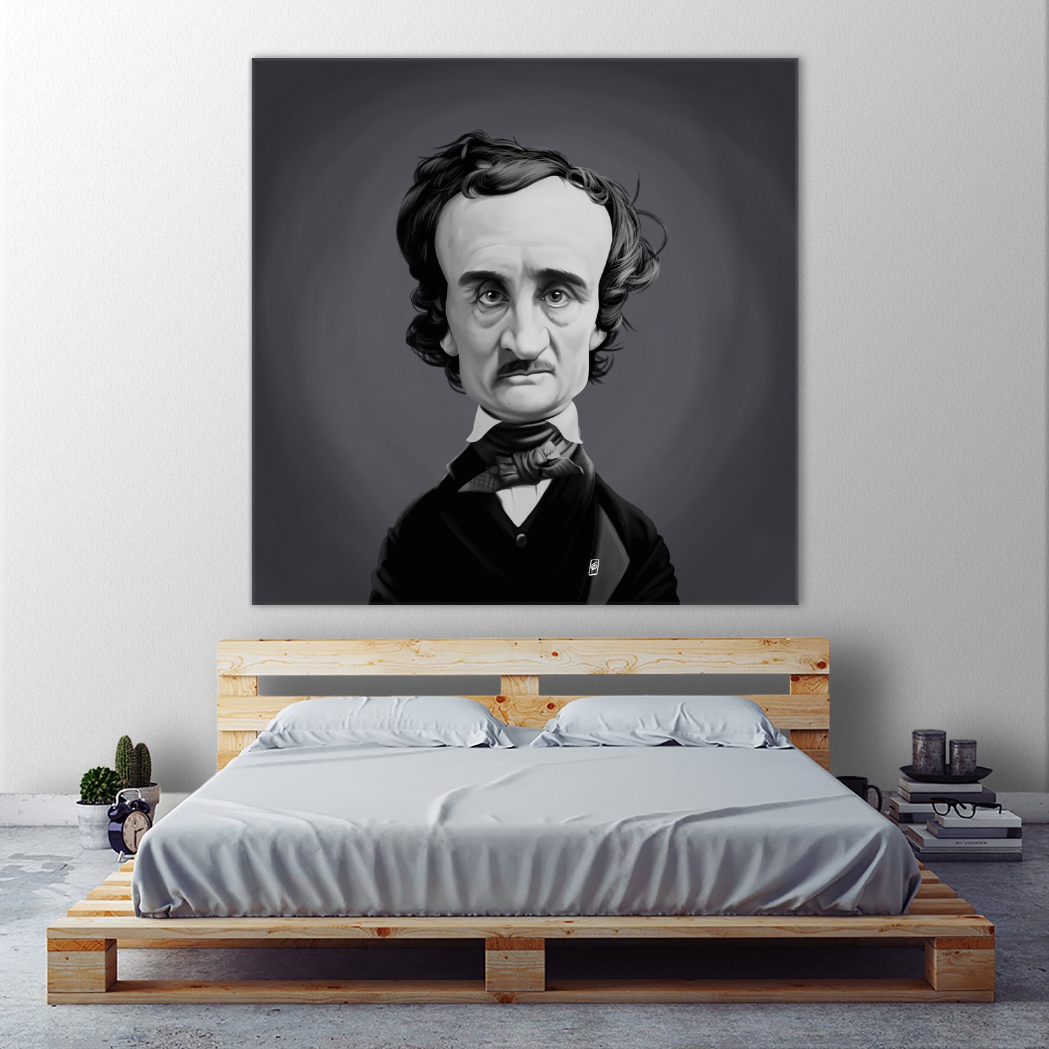 Edgar Allen Poe by Rob Snow on GIANT ART - gray digital painting