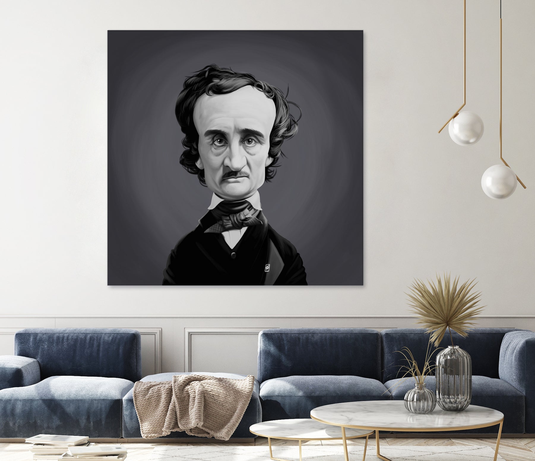 Edgar Allen Poe by Rob Snow on GIANT ART - gray digital painting