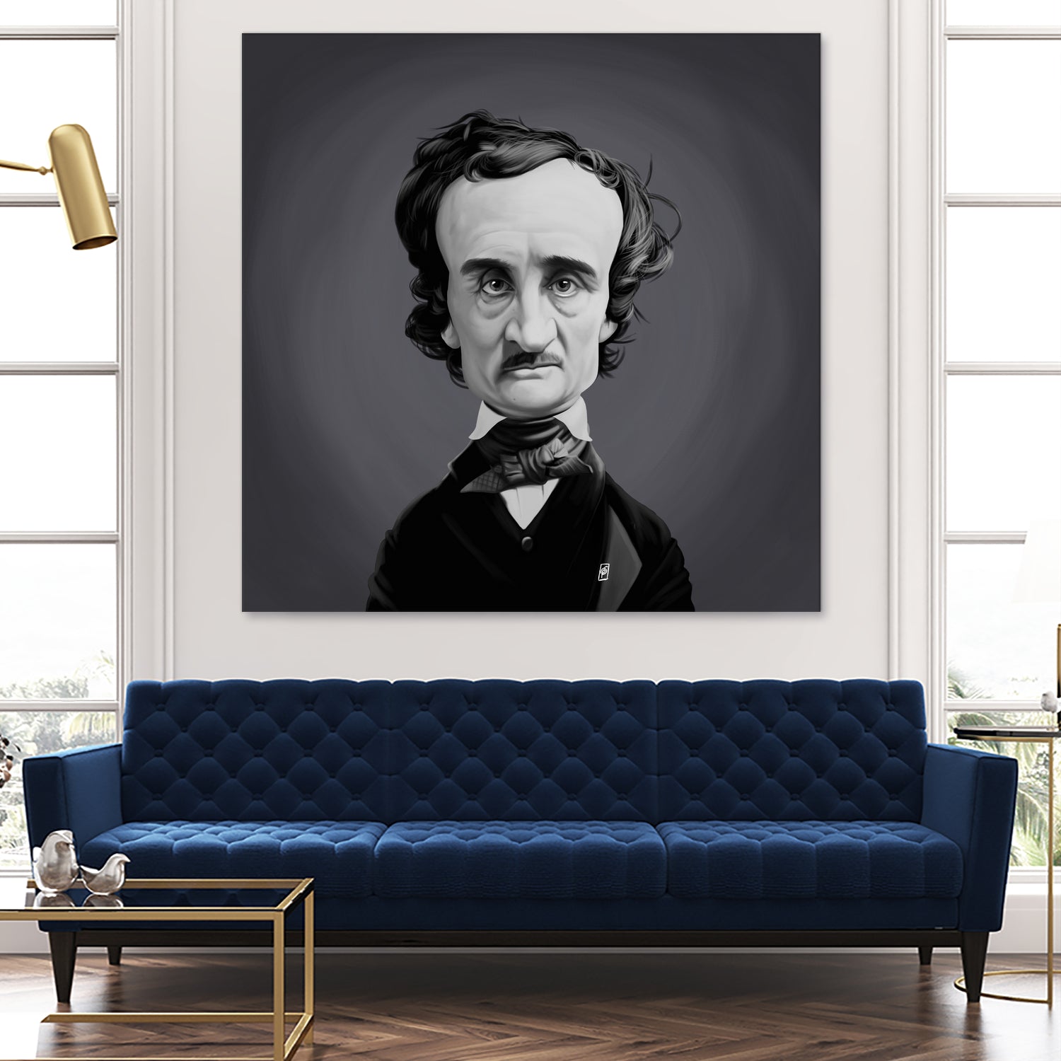 Edgar Allen Poe by Rob Snow on GIANT ART - gray digital painting