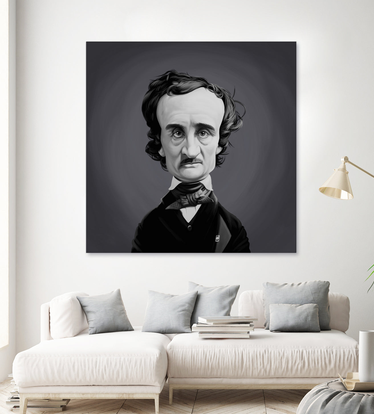 Edgar Allen Poe by Rob Snow on GIANT ART - gray digital painting