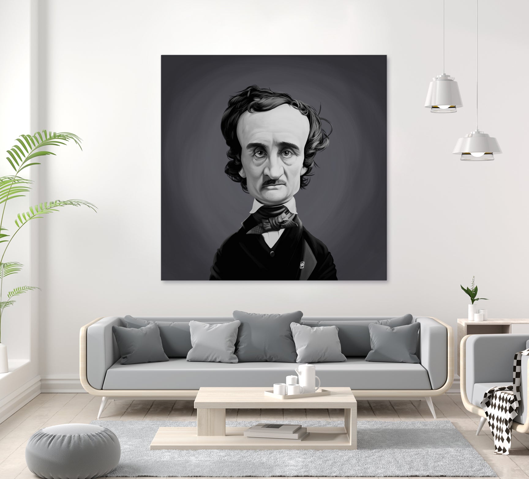 Edgar Allen Poe by Rob Snow on GIANT ART - gray digital painting