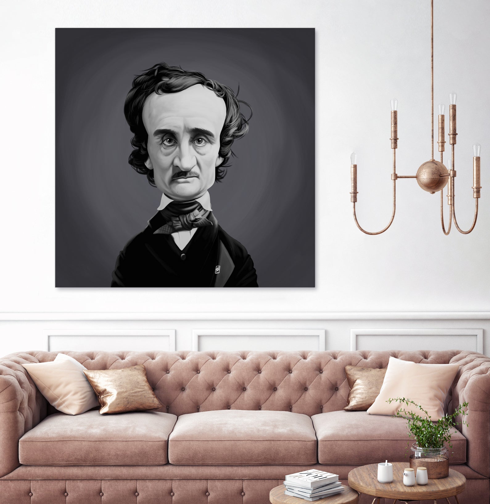 Edgar Allen Poe by Rob Snow on GIANT ART - gray digital painting