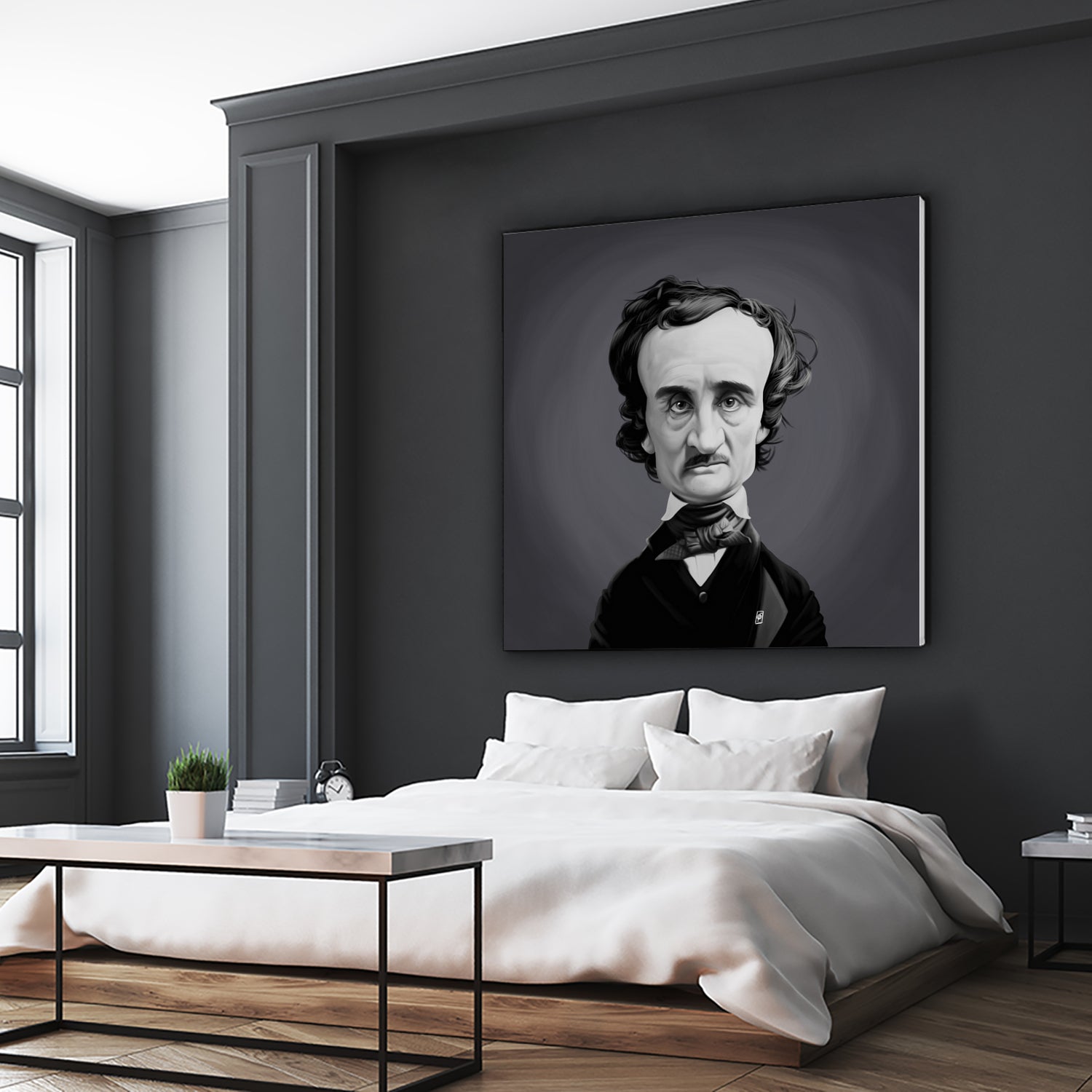 Edgar Allen Poe by Rob Snow on GIANT ART - gray digital painting