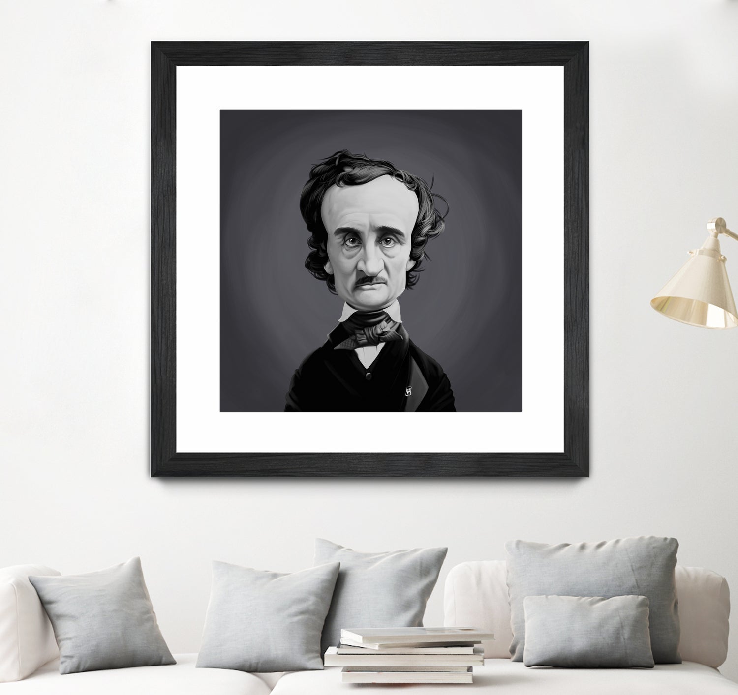 Edgar Allen Poe by Rob Snow on GIANT ART - gray digital painting