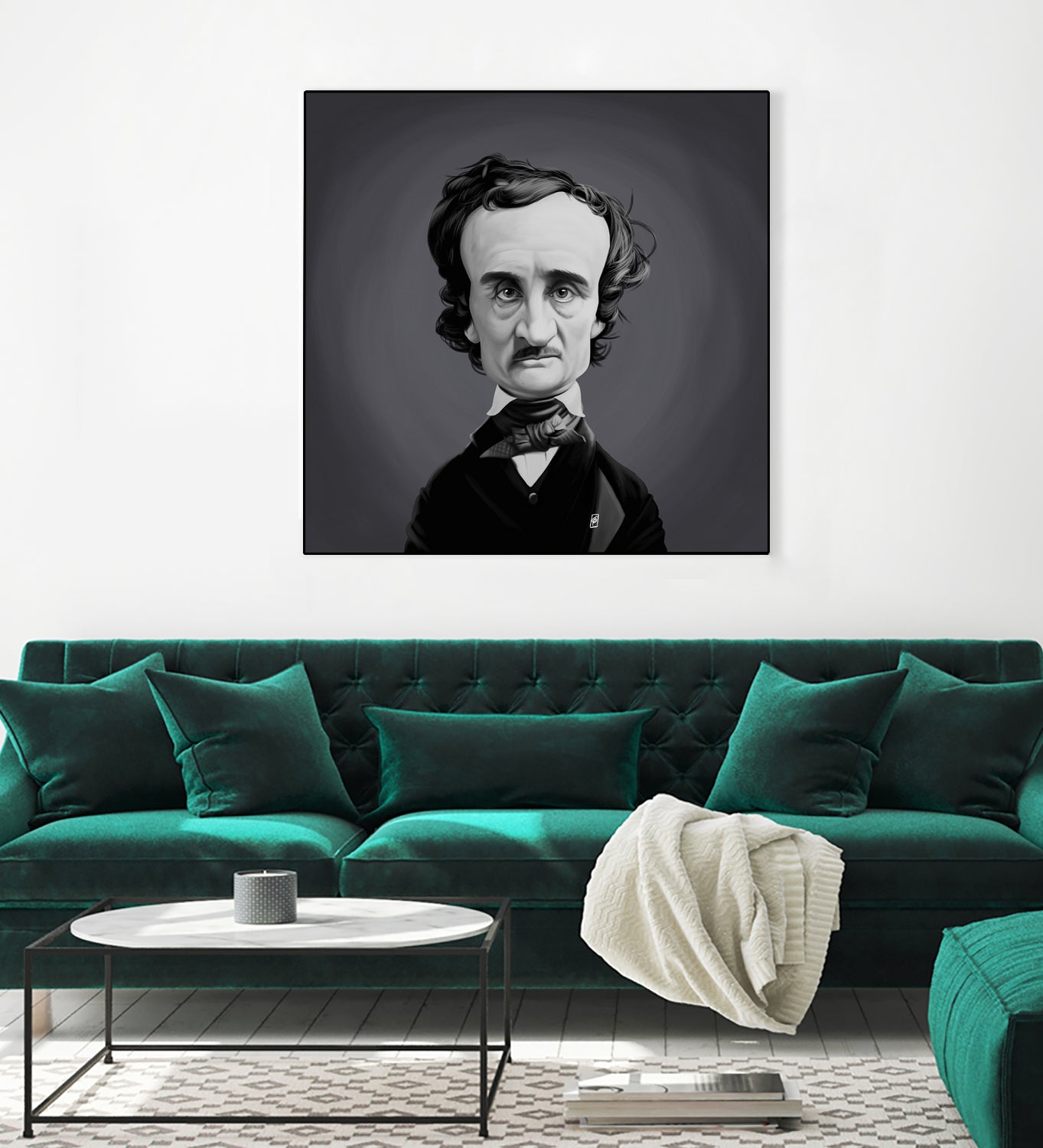 Edgar Allen Poe by Rob Snow on GIANT ART - gray digital painting