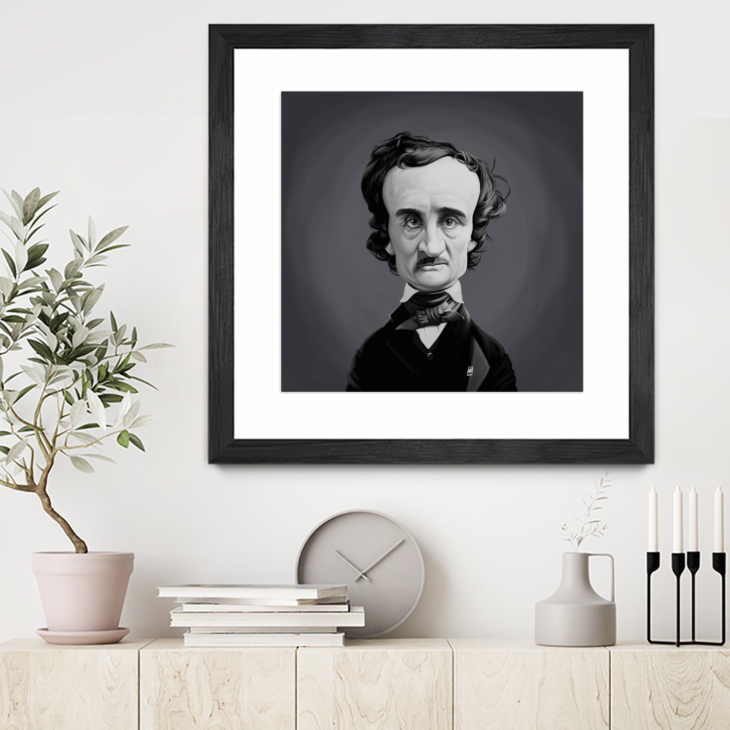 Edgar Allen Poe by Rob Snow on GIANT ART - gray digital painting