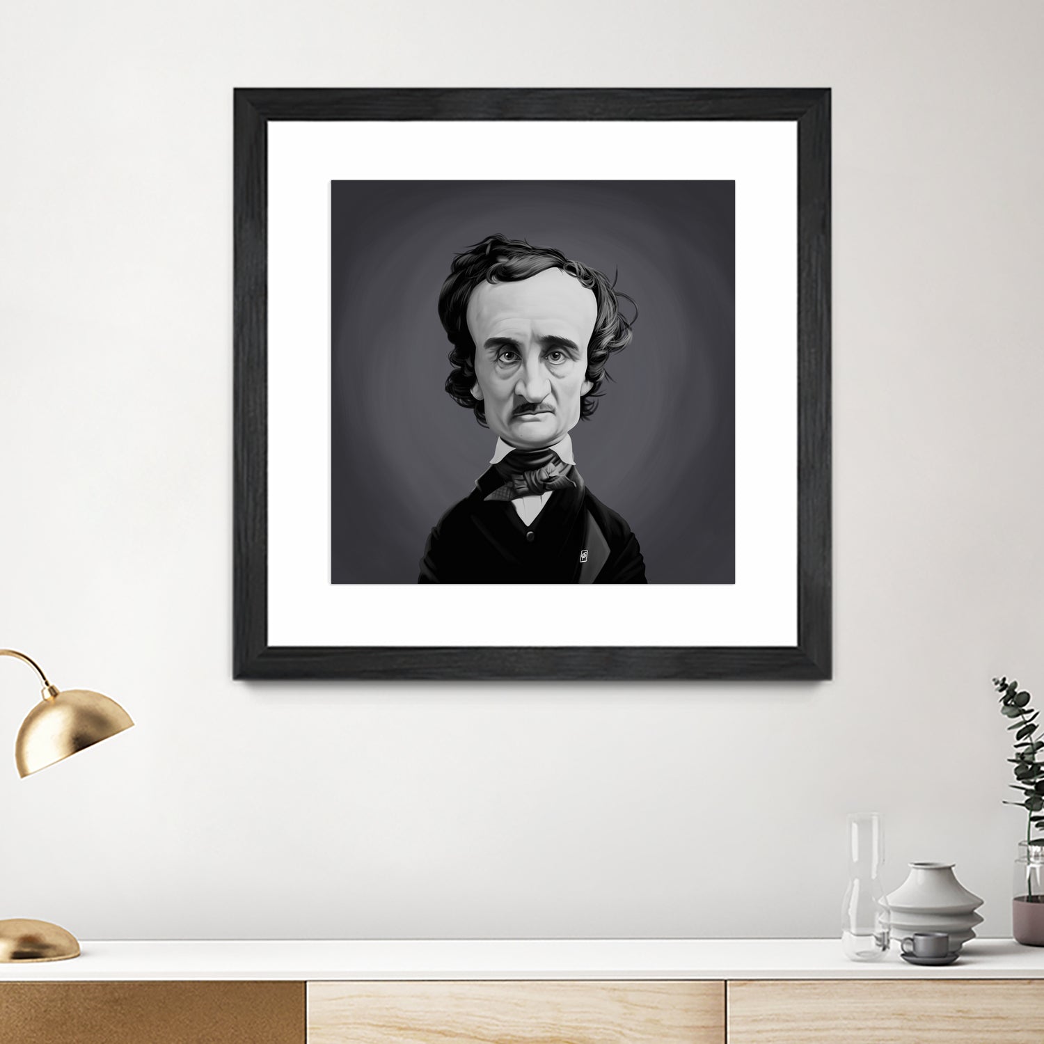 Edgar Allen Poe by Rob Snow on GIANT ART - gray digital painting